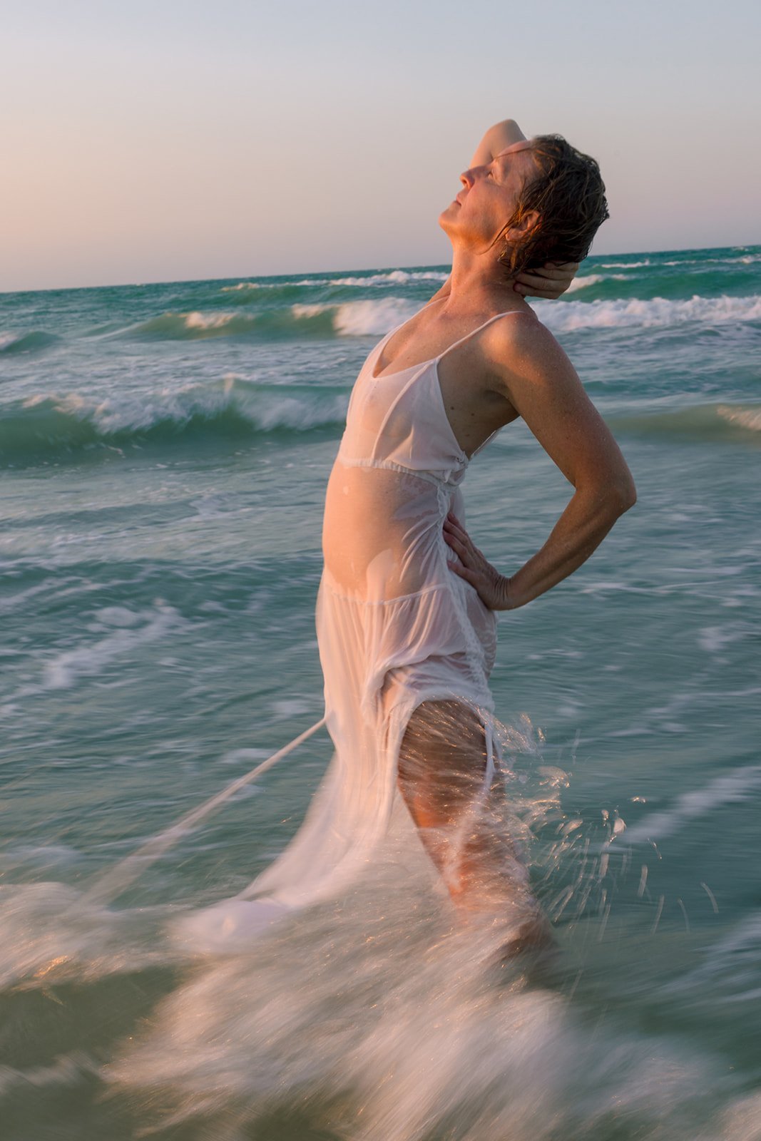 Genevieve in water in El Cuyo