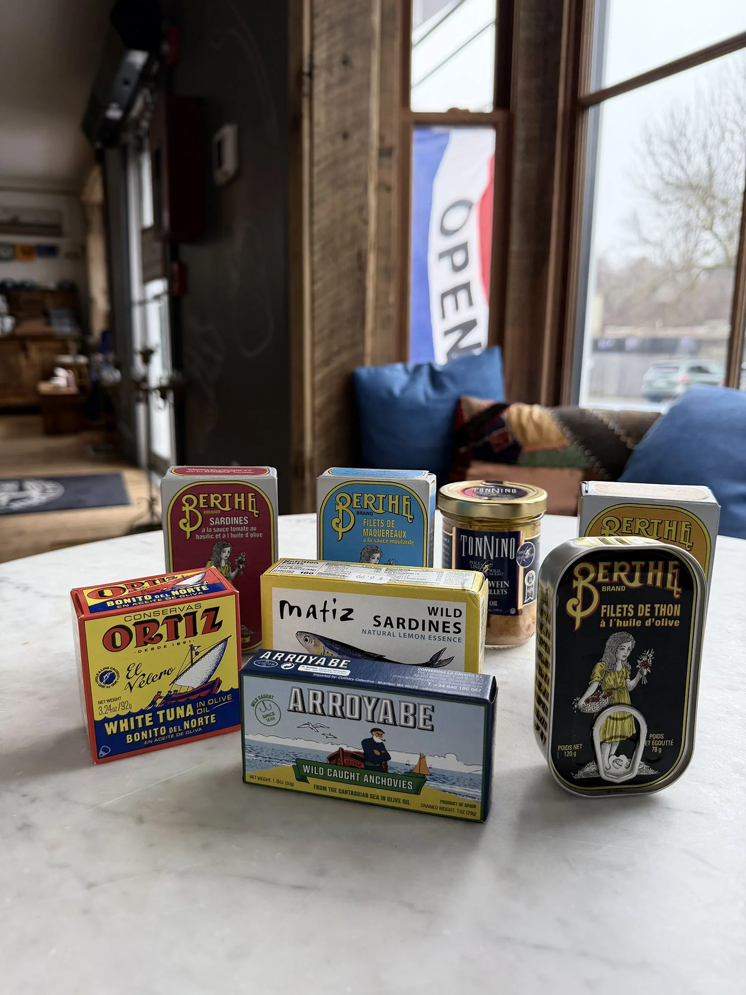 tinned fish in many varieties