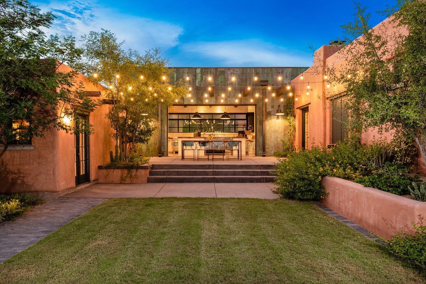 This original 1928 adobe was originally 3 little casitas. We added a new, more #contemporary  kitchen, clad in repurposed copper panels that connects two of the three original structures to  create a larger main house, more in tune with the neighborh