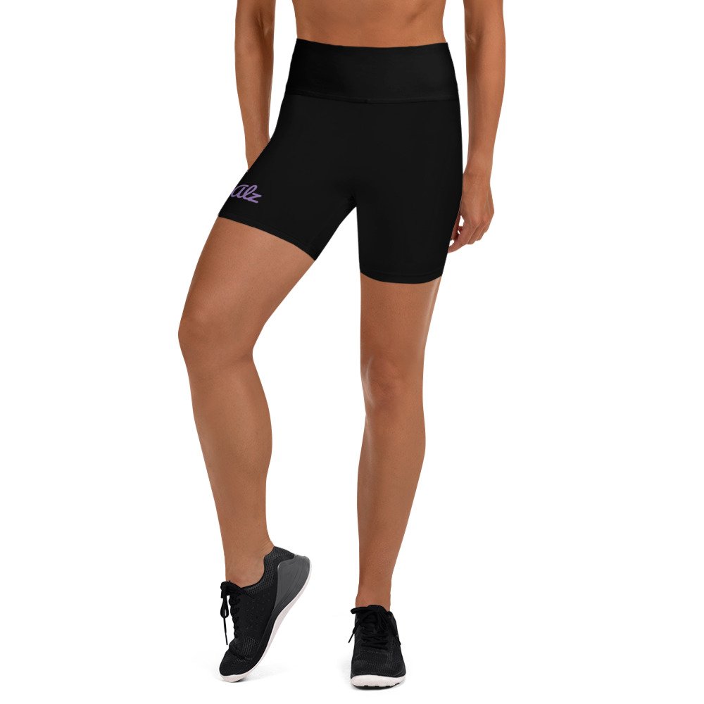 Black Yoga Shorts - Purple — BvB Dallas - Tackle ALZ™
