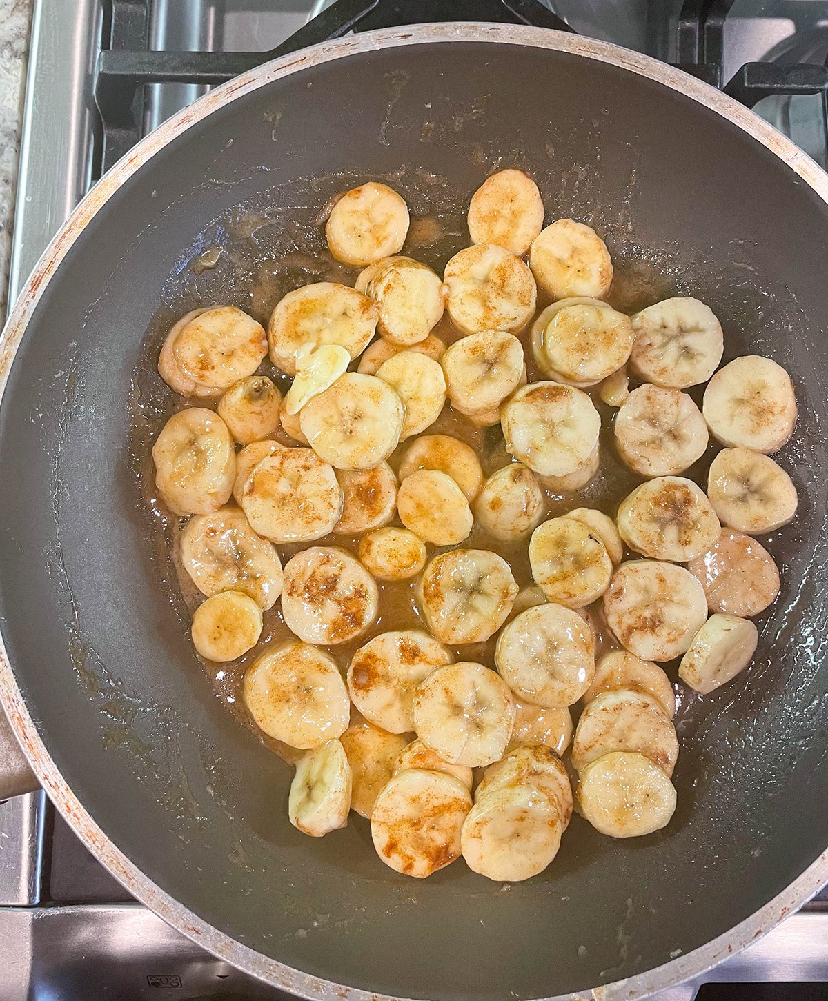 Toss bananas with other ingredients until caramelized and soft