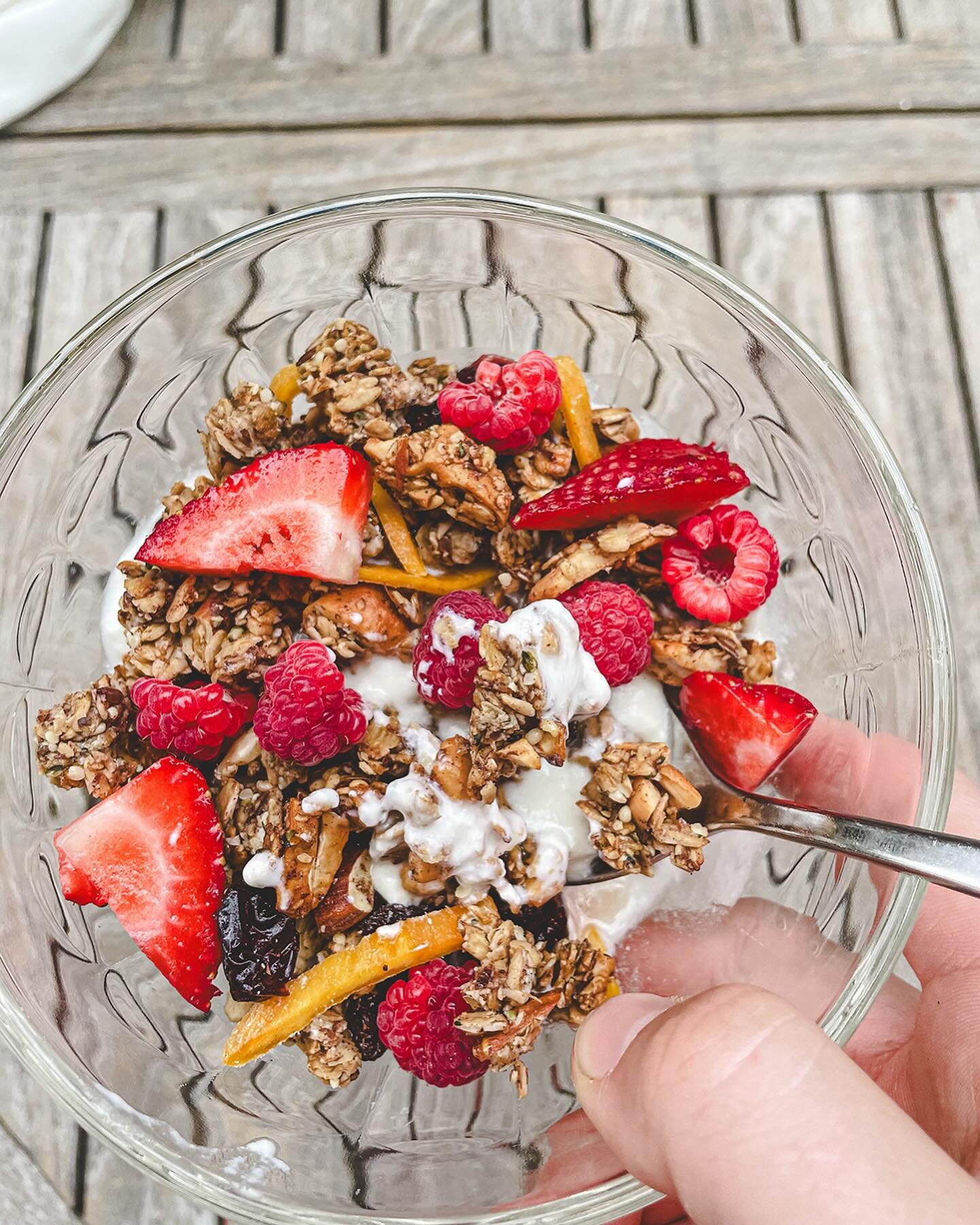 Today on Substack I share my go-to homemade granola recipe from the blog. I&rsquo;ve been making this protein-packed snack for years and think I&rsquo;ve perfected it. I love easy, filling snacks I can munch on all day.

Crispy, crunchy oat clusters 