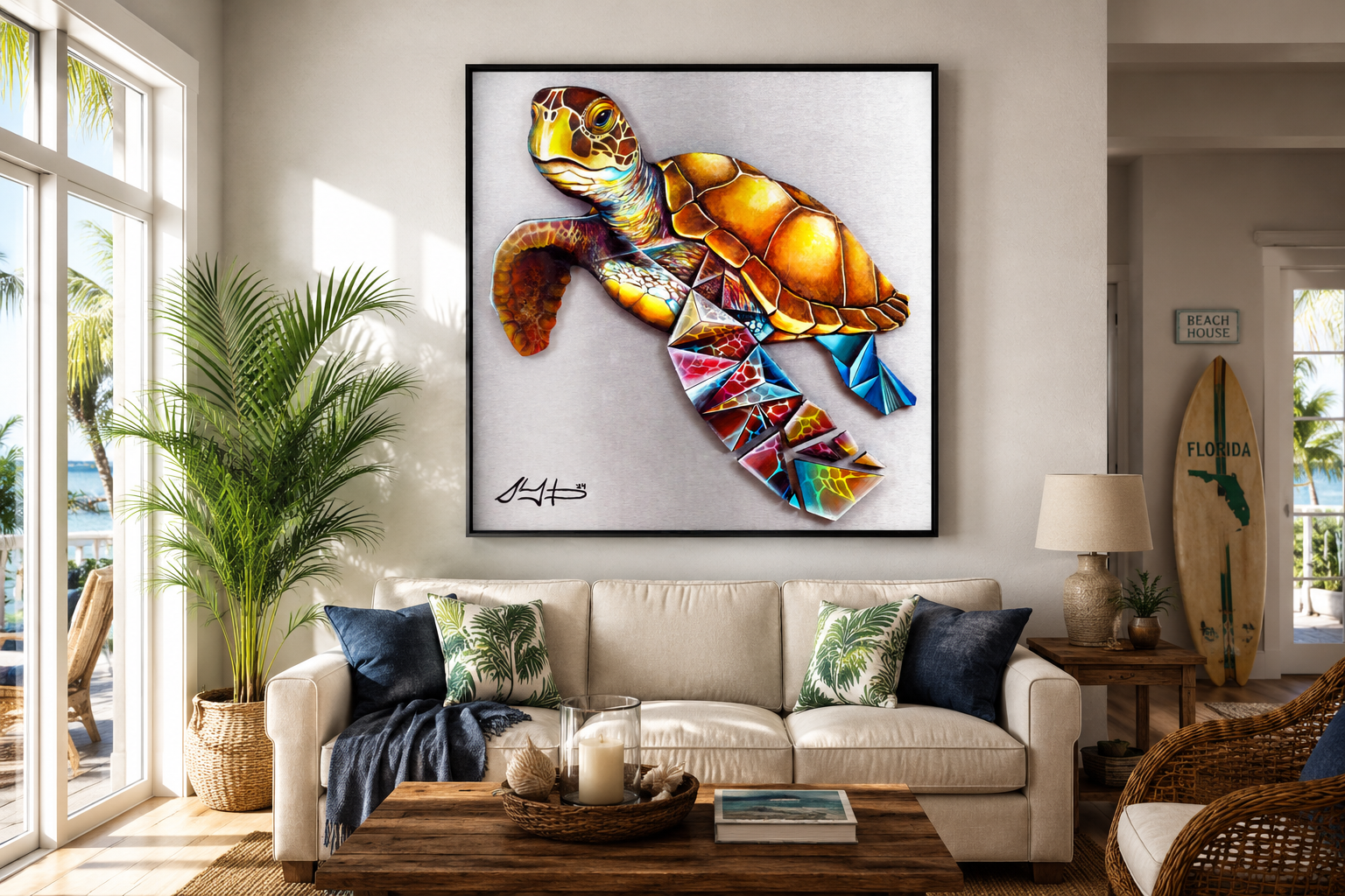 Geometric metamorphosis of a Sea Turtle