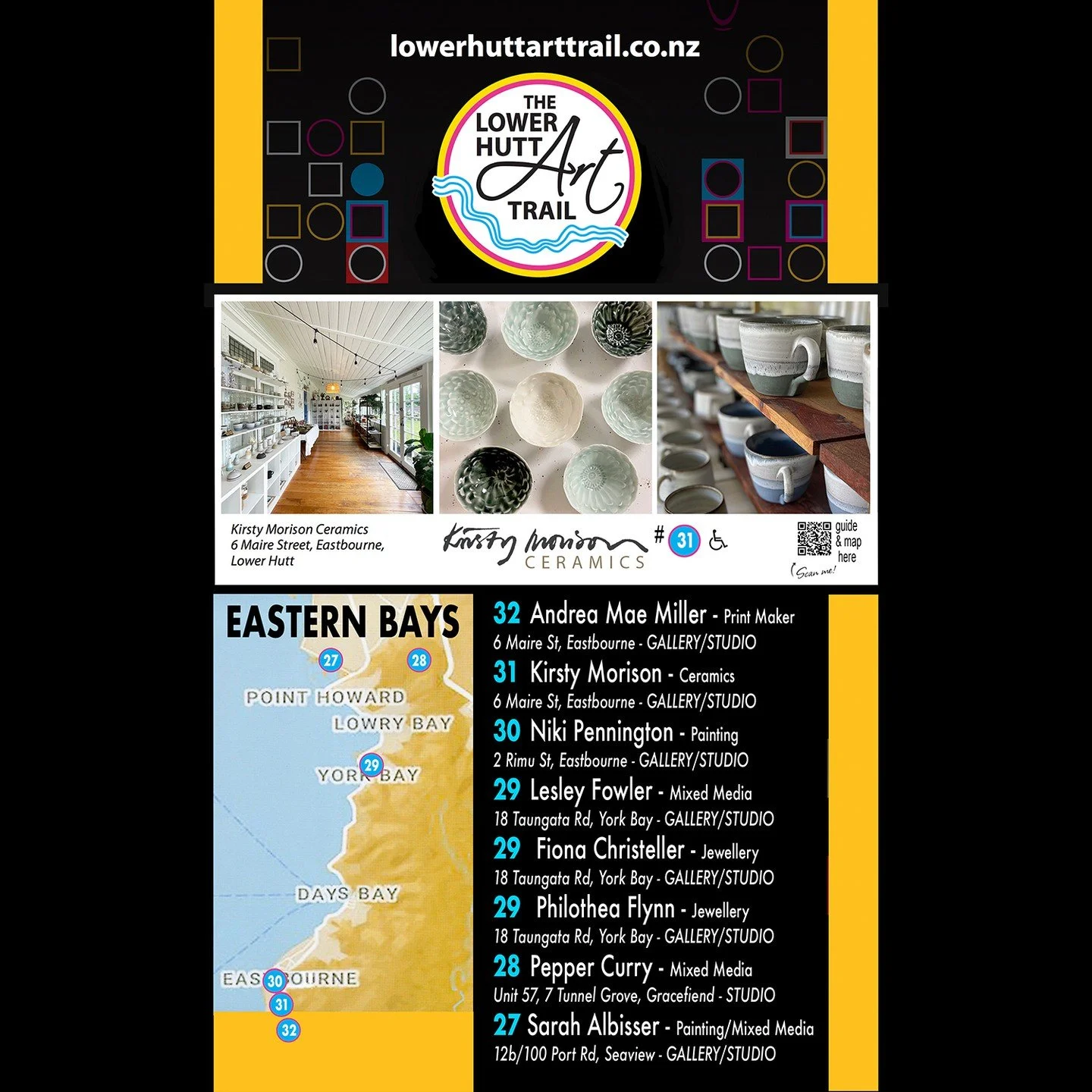 It's that time of year again and my studio shelves are on their way to being packed with new work awaiting your visit so do stop by for a browse, cuppa and chat on the 18/19 October. This year there are 32 stops on the Lower Hutt Arts Trail Map which