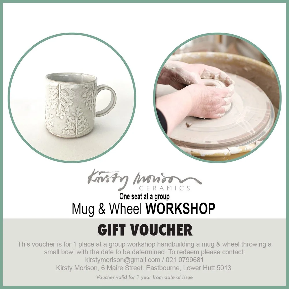 Mug & Wheel One Seat Group Workshop - Gift Voucher  $150