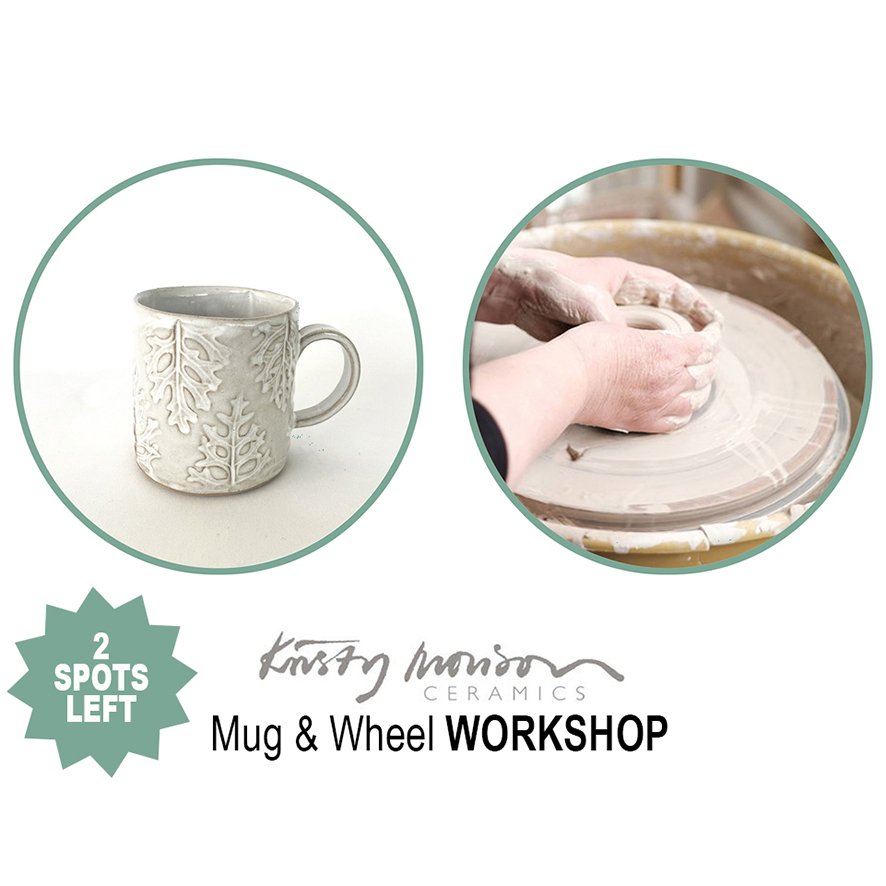 Mug Building & Wheel Throwing Workshop : 2026 Saturday 14th March 1.30 - 4.00