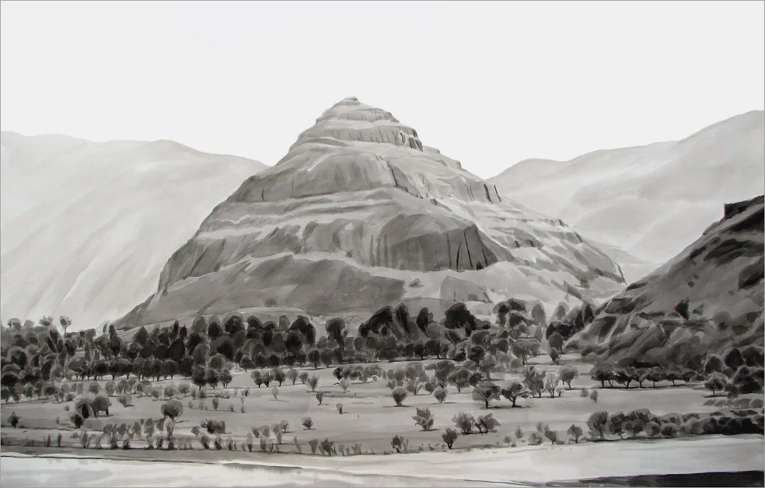 untitled (Idaho), 
2008, ink and pencil on paper, 26 x 40 in