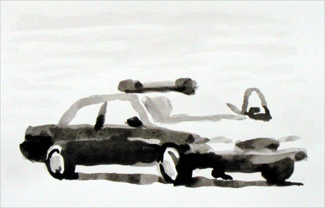 police car (with open door and officers foot)