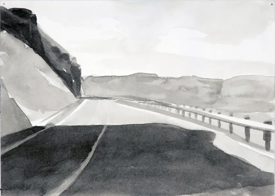 driving along the Columbia