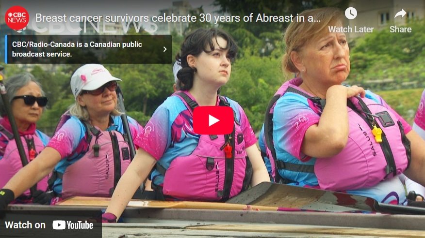 Breast cancer survivors celebrate 30 years of Abreast In A Boat dragon boating team