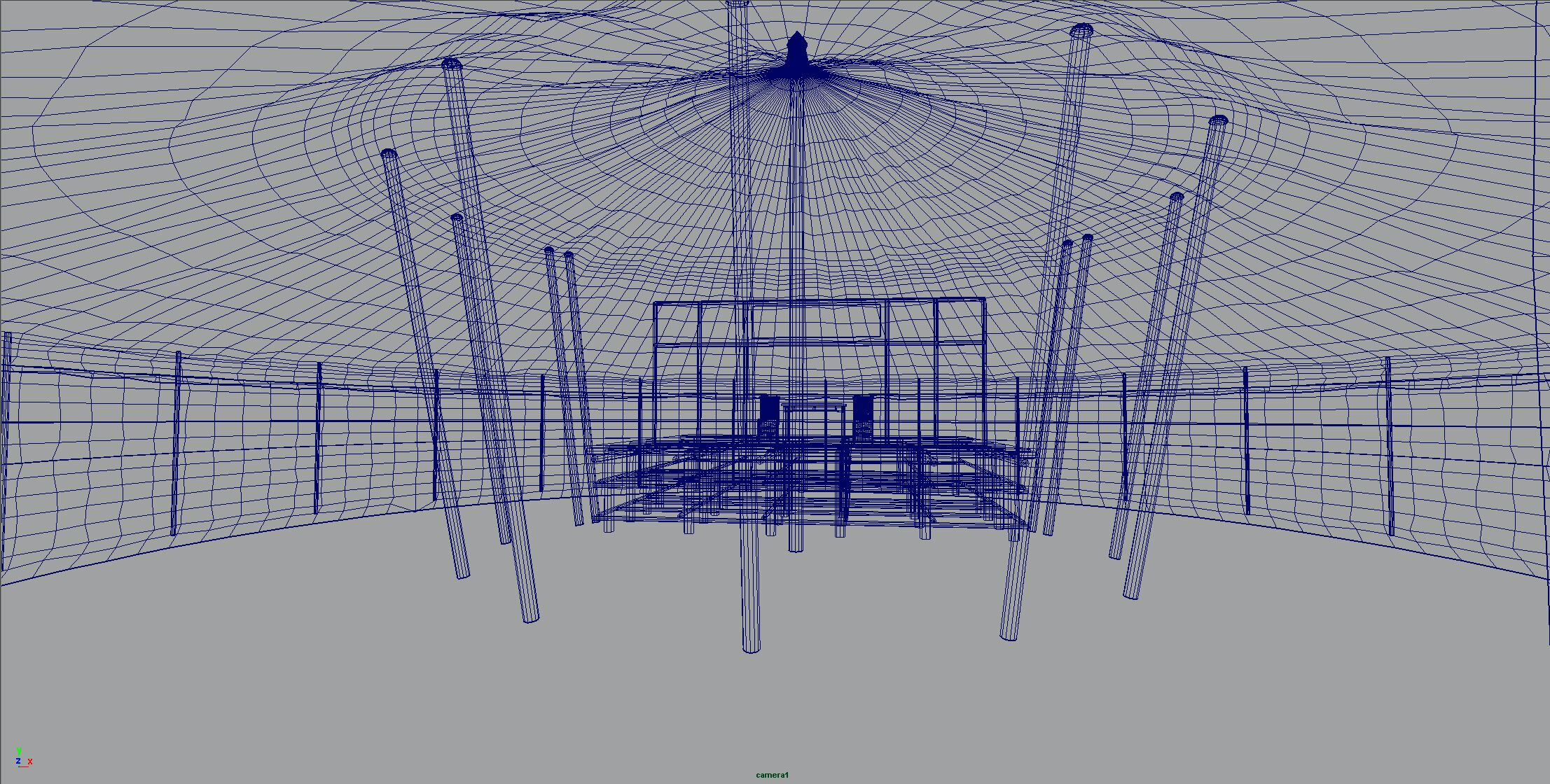  Wireframe view of the Cantonese opera tent model. Courtesy of Ortelia. 