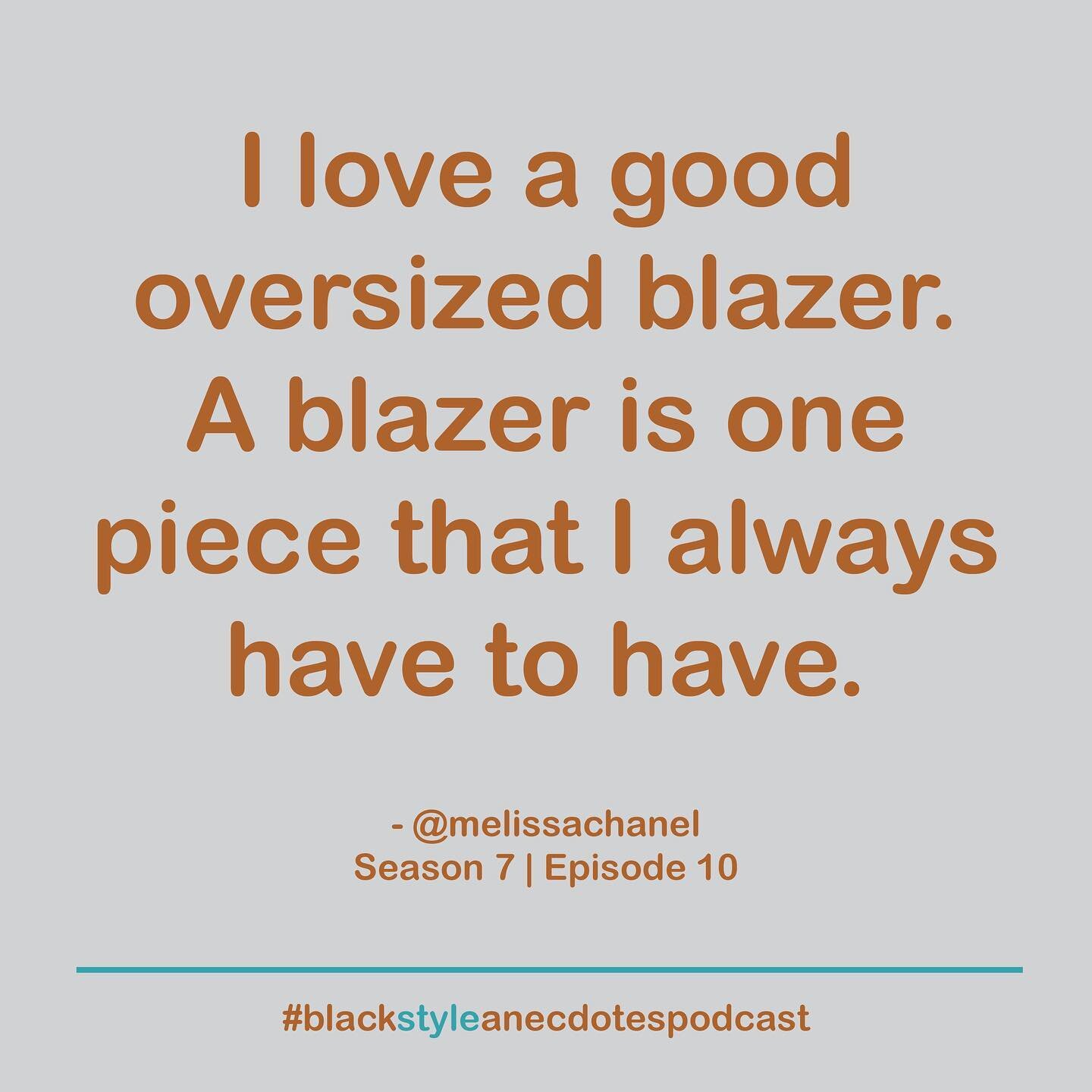 As a woman who had to buy a cute clothing rack just to hold her blazer collection, lol, I couldn&rsquo;t agree more with @melissachanel in last week&rsquo;s BSA episode.

Are blazers a must for you? Do you prefer fitted or oversized?

Listen to the l