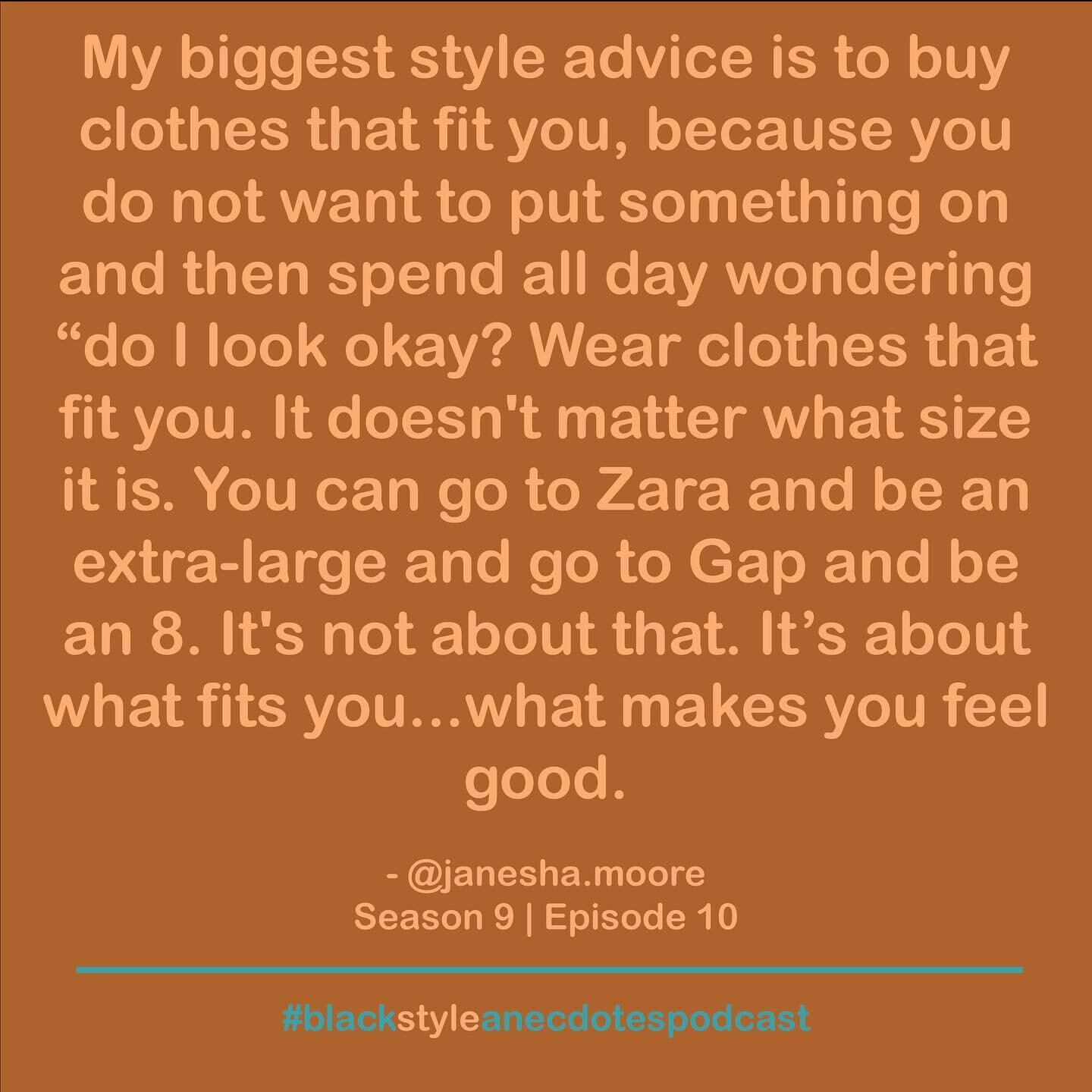 I couldn&rsquo;t agree with @janesha.moore more on the style advice she gave in last week&rsquo;s BSA episode!

Listen to Janesha&rsquo;s Black Style Anecdotes episode on your choice podcasting platform, and tell a friend about BSA!

Fit is everythin