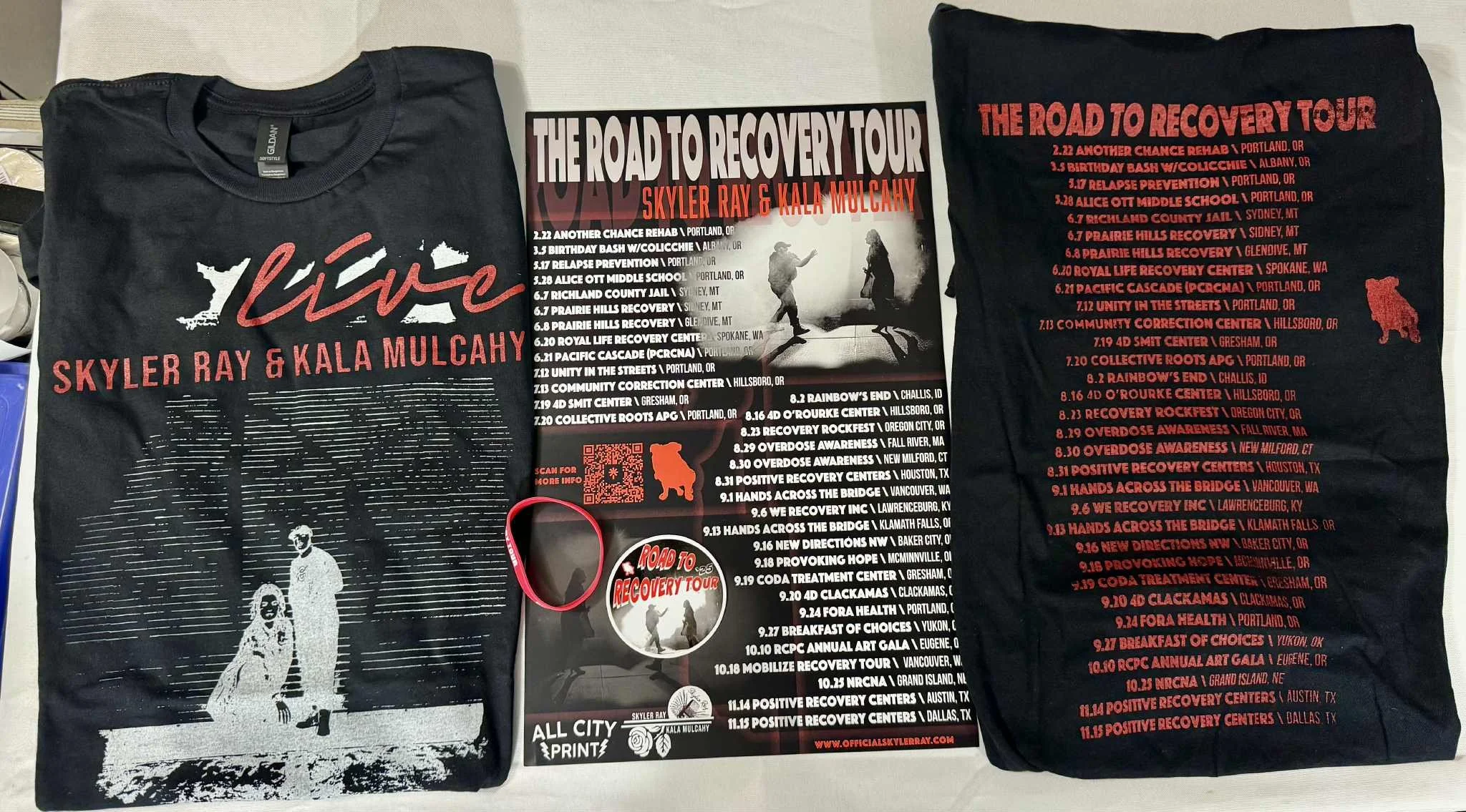 $25 Tour Bundle Shirt/Sticker/Wrist Band/ Signed Poster
