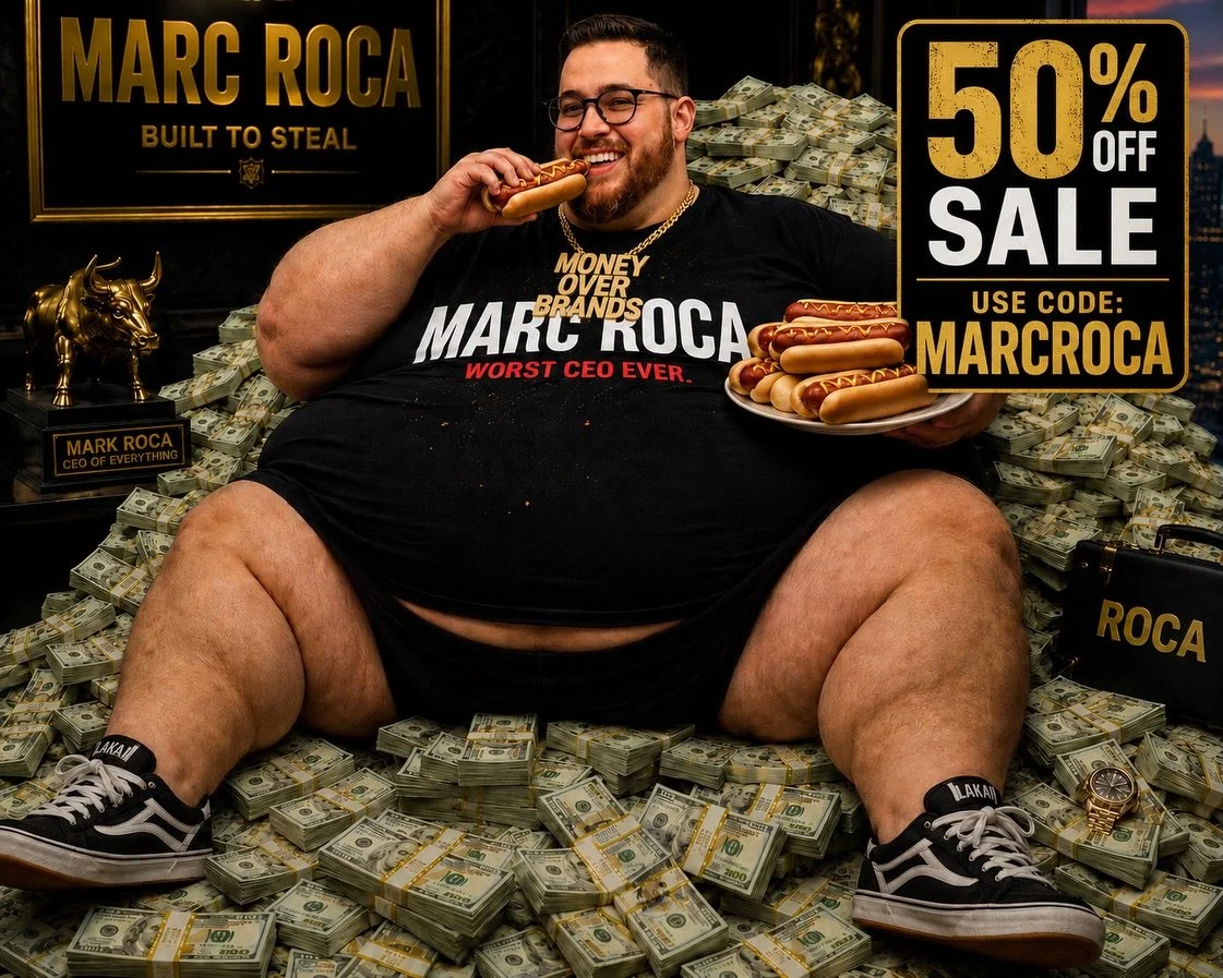 ❗️BIG SALE❗️Use Code &ldquo;MARCROCA&rdquo; FOR 50% off EVERYTHING on the site.

Why? We sold a bunch of product to a certain boardshop owned by genius CEO Marc Roca last fall. They sold it on their site and in stores, then told us they weren&rsquo;t