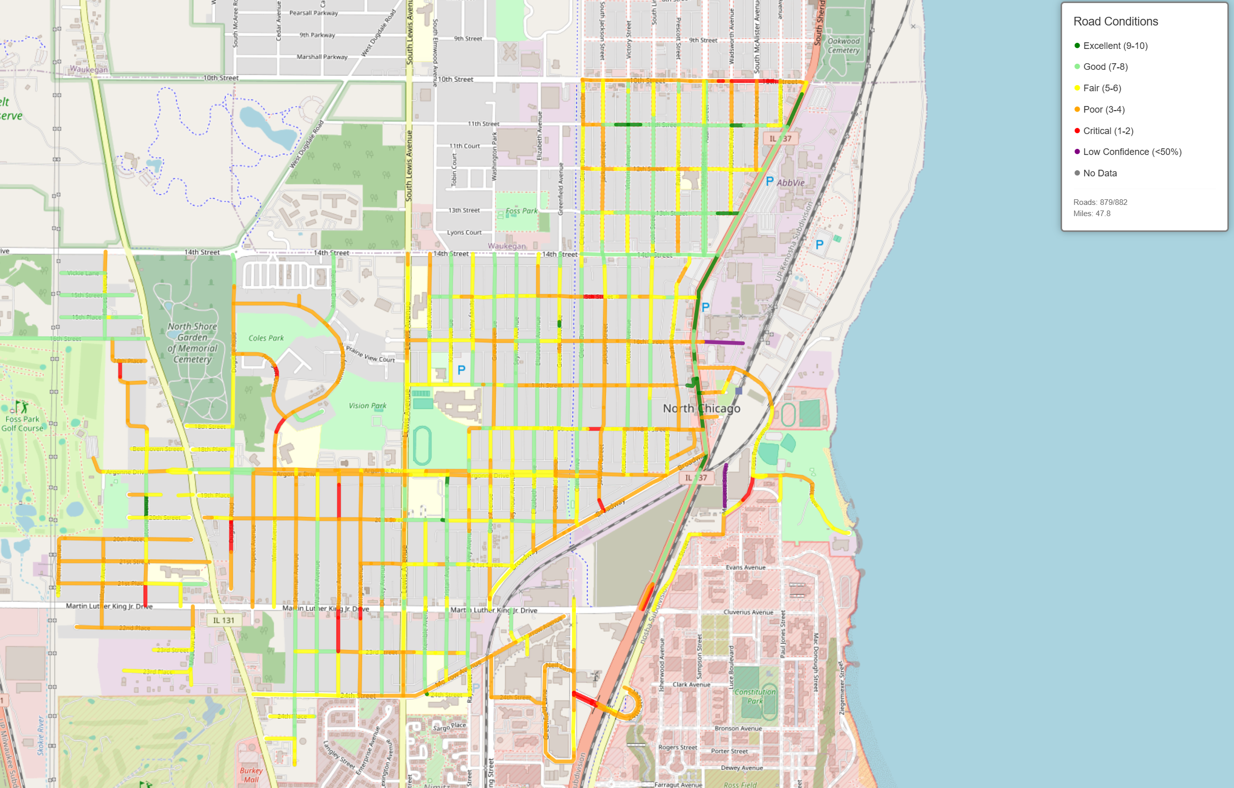 City road condition assessment