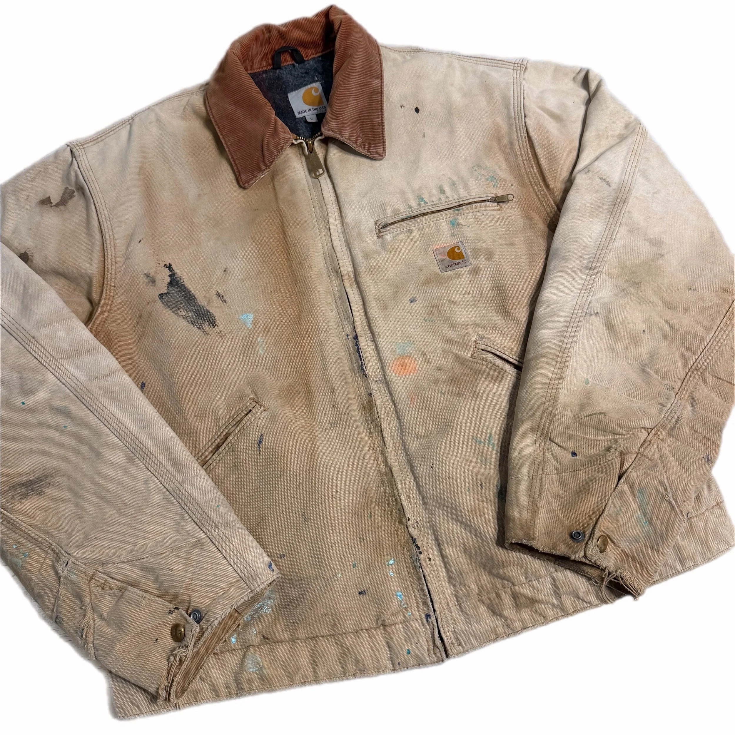 carhartt j001 brn tan detroit jacket • large