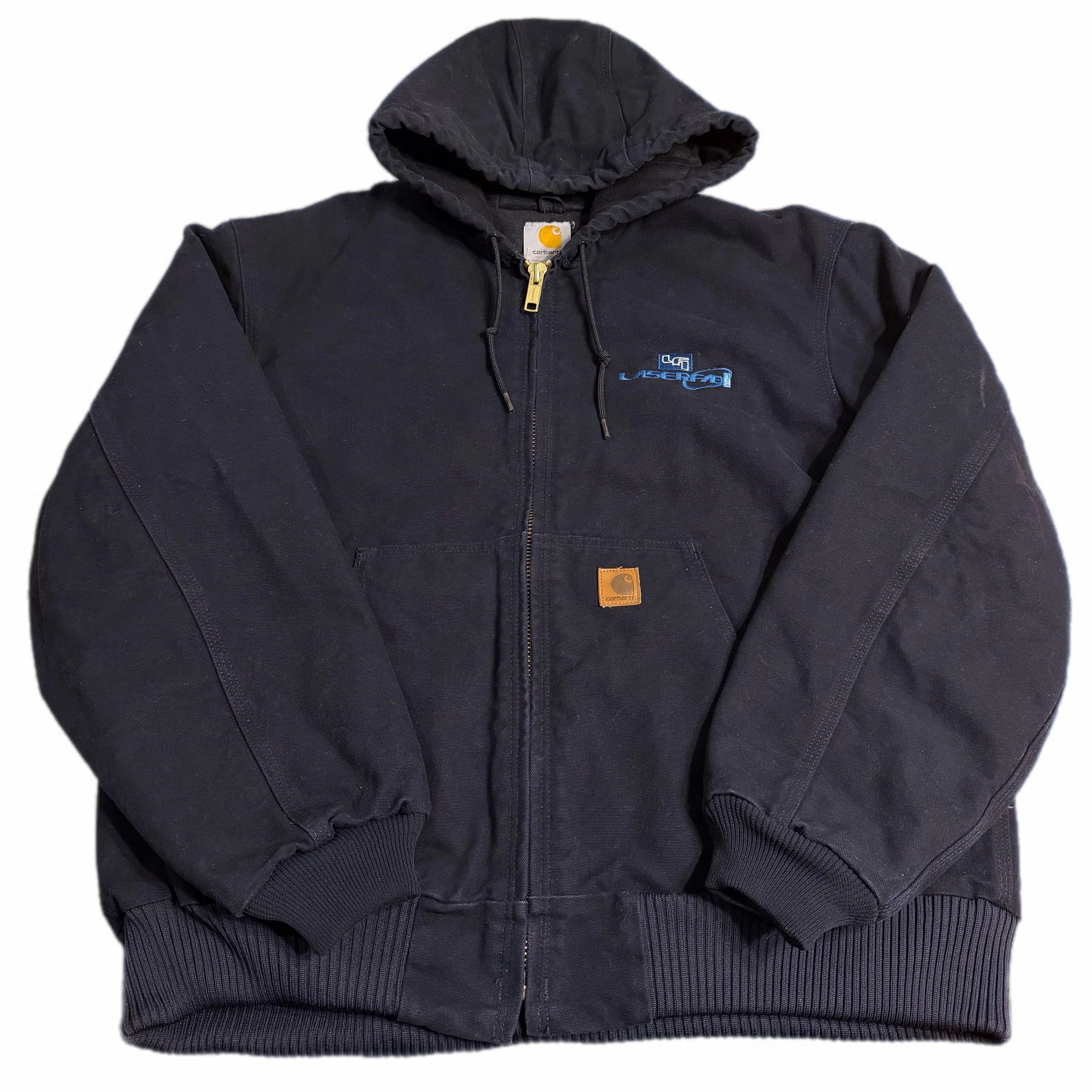 carhartt dark blue hooded jacket • large