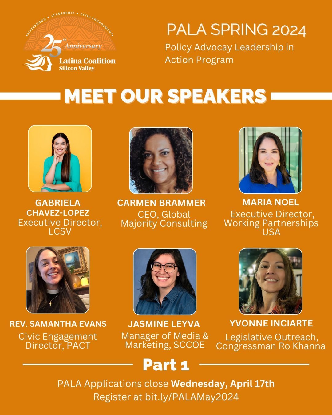 🎉 Introducing our PALA Spring 2024 speaker lineup. Here's a sneak peek at some of our amazing speakers!

🚨 Deadline to apply is this Wednesday, April 17th. 

Register using our link in bio
