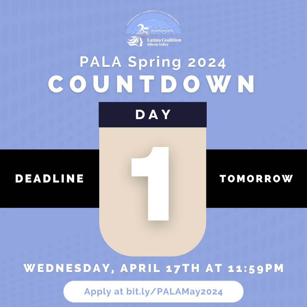 🚨 Last Call for PALA Spring 2024! Applications close TOMORROW at 11:59 PM! 

🌟 Join changemakers like Mercedes Carbajal who found our 3-day boot camp transformative.

#LCSV #LatinaCoalitionSV #PALA

Apply using the link in bio