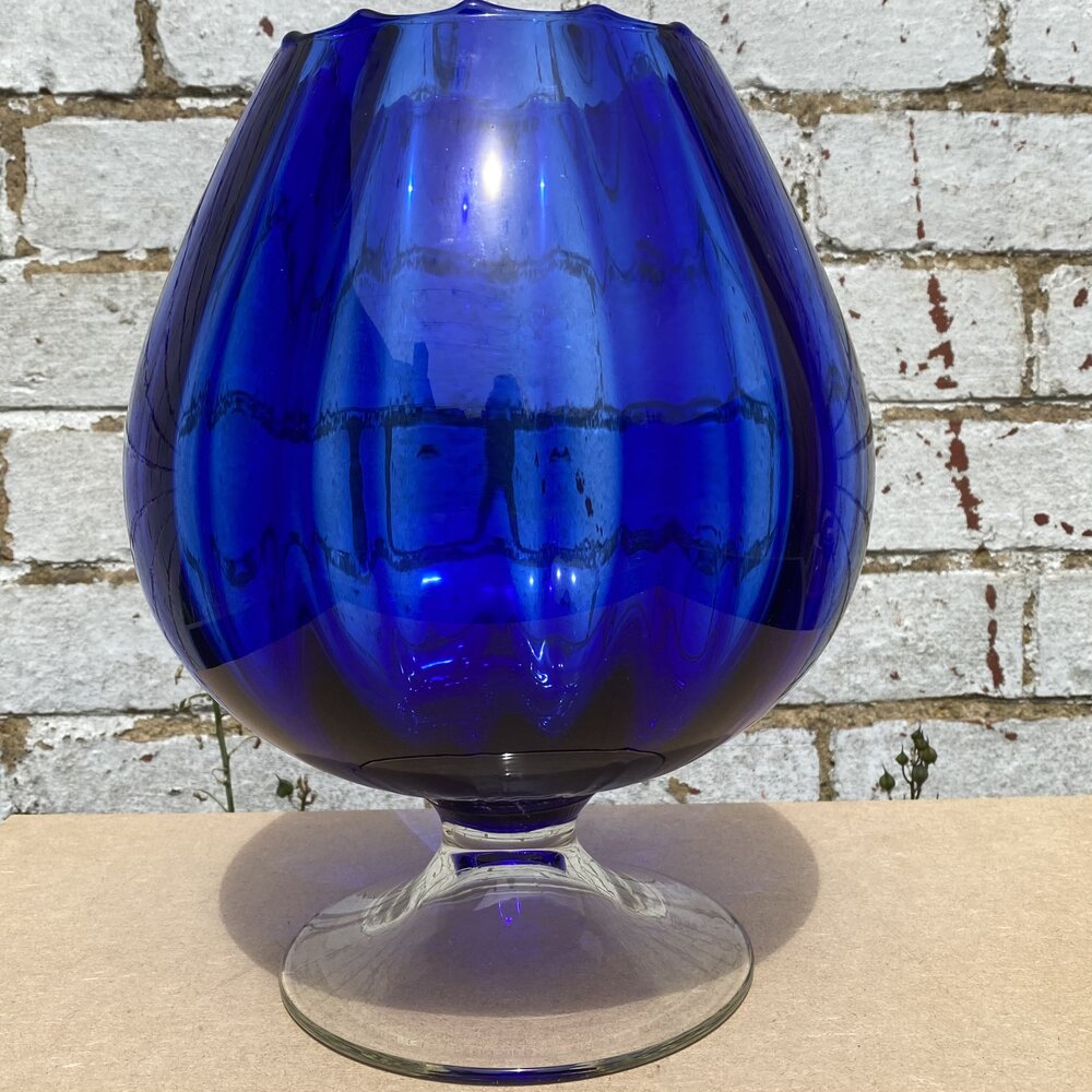 Vintage 1960s Blue Glass Brandy Snifters, Set of 4 – 2bModern