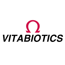 VITABIOTICS logo with a pink omega symbol above the text