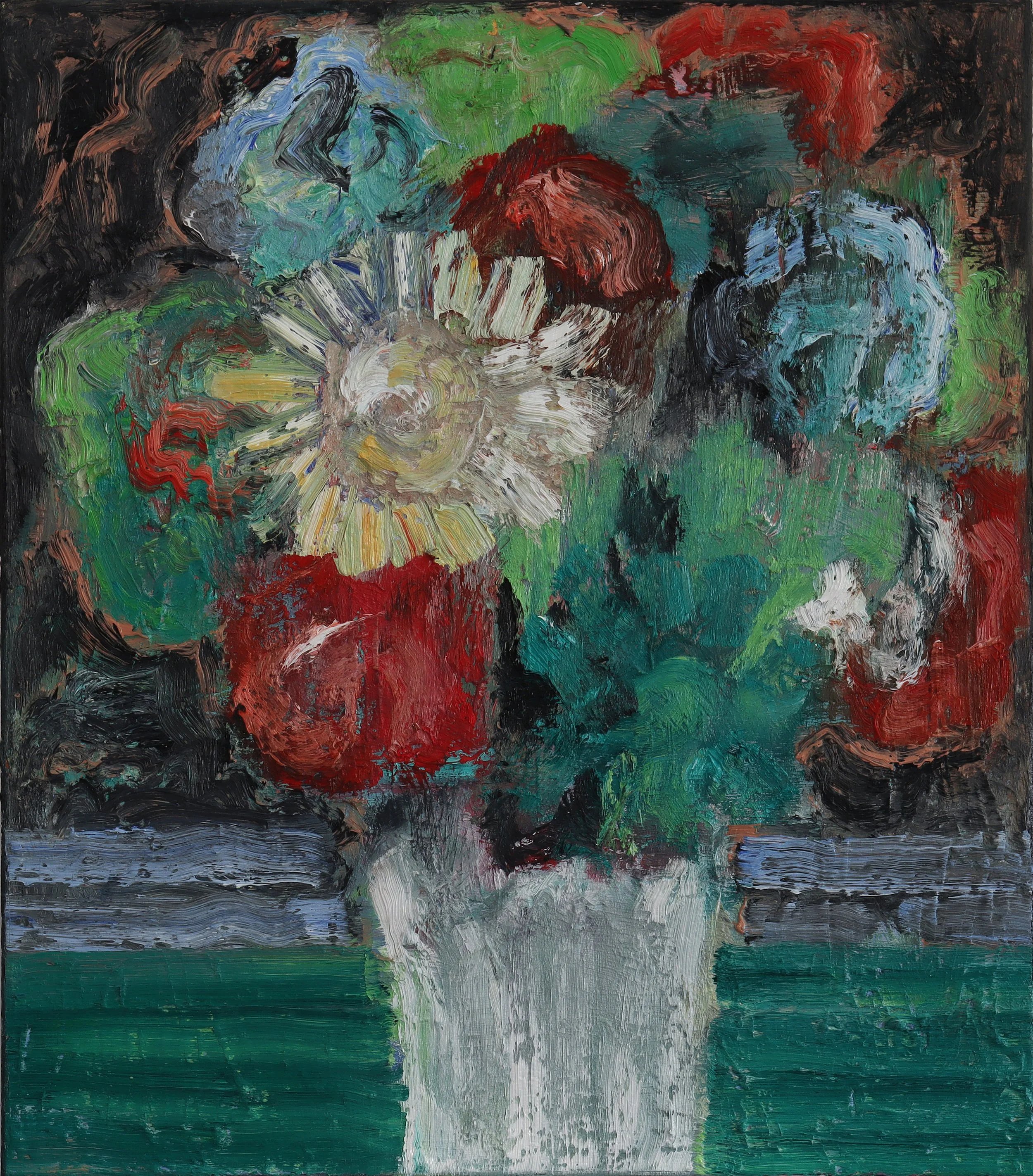  Interior with White Vase  (maerz26j) 80 x 70 cm; Öl auf Leinwand