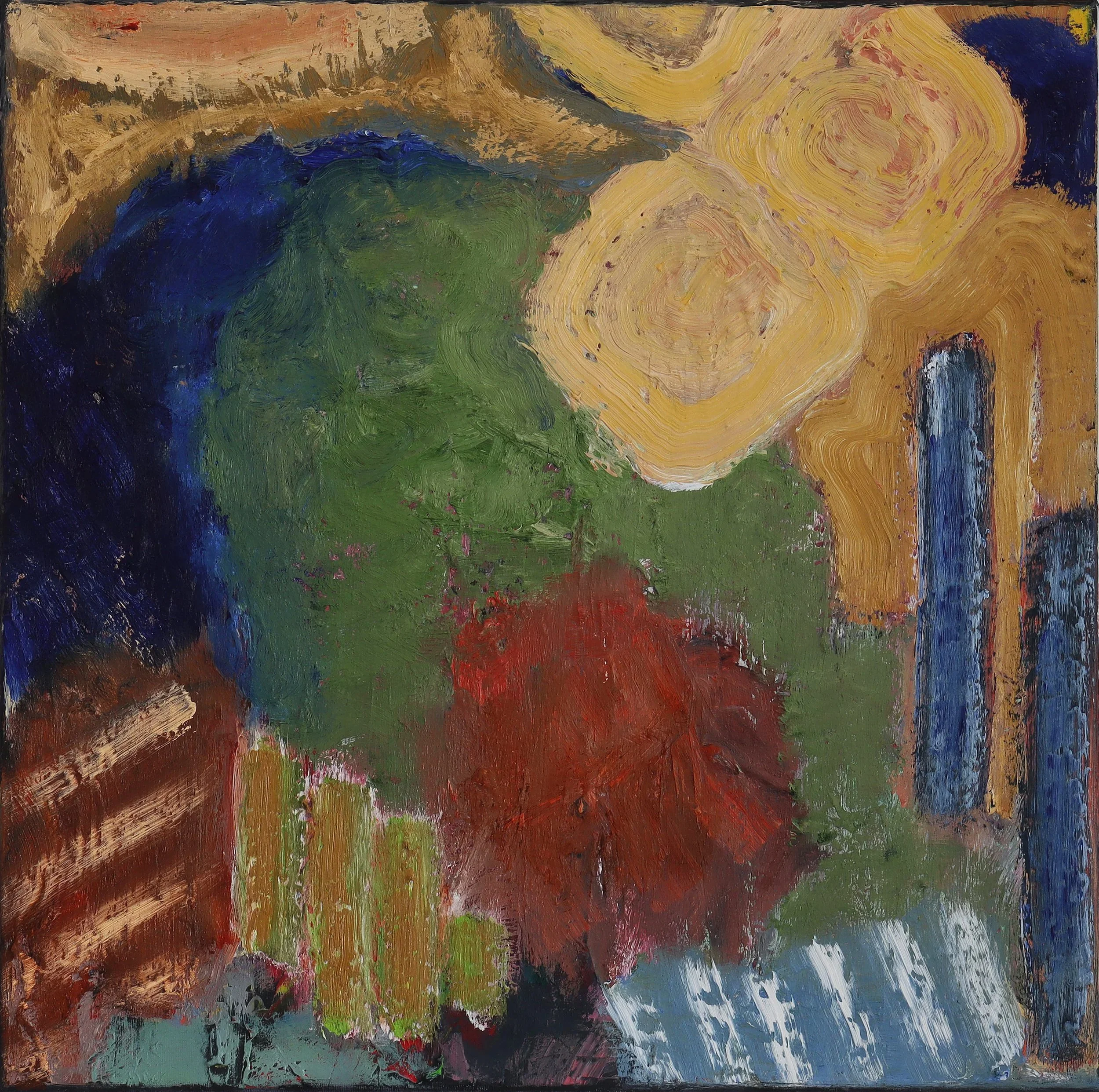  Landscape with Pendulum  (februar26j) 60 x 60 cm; Öl auf Leinwand