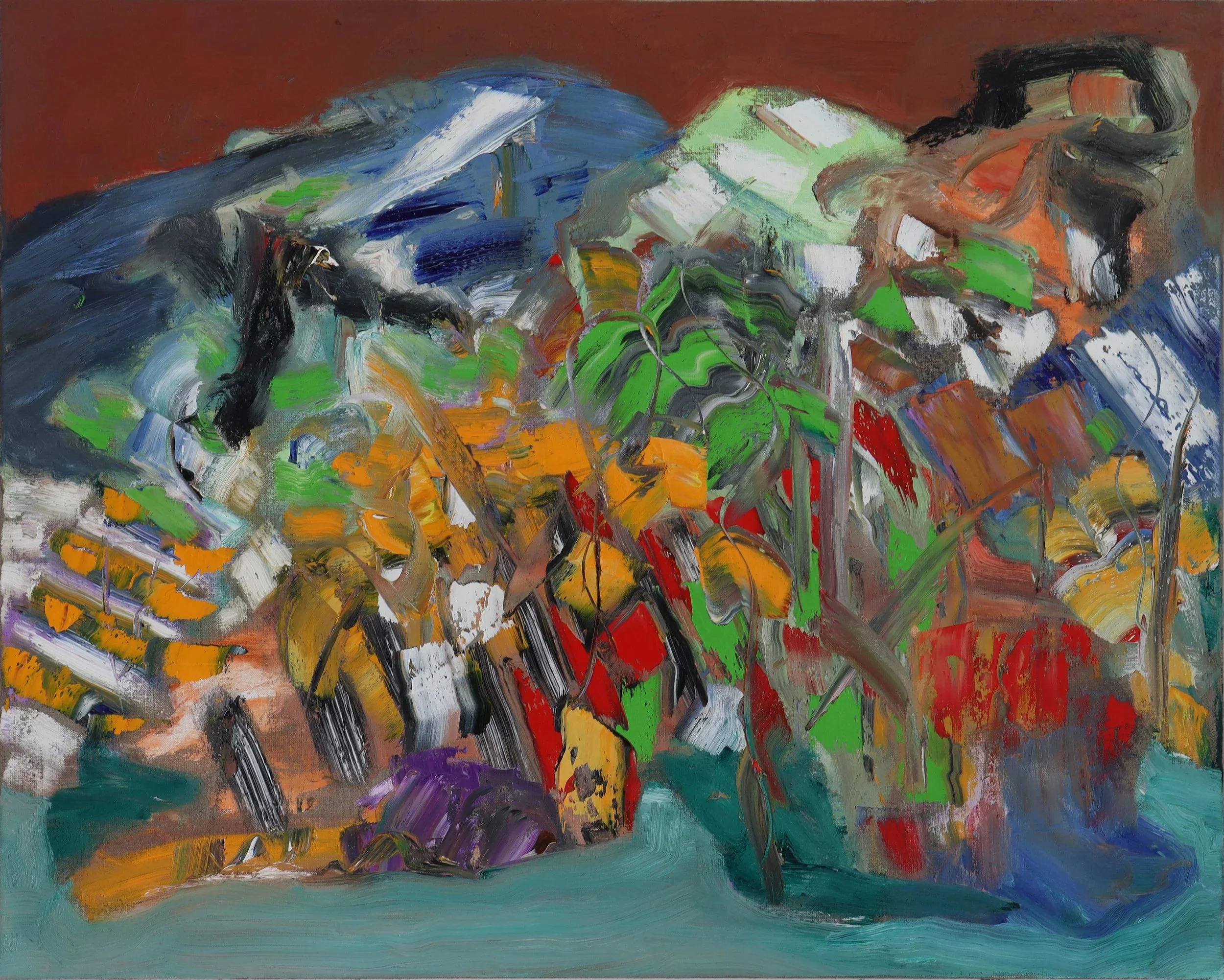  Landscape with Fishing Boat  (februar26c) 80 x 100 cm; Öl auf Leinwand