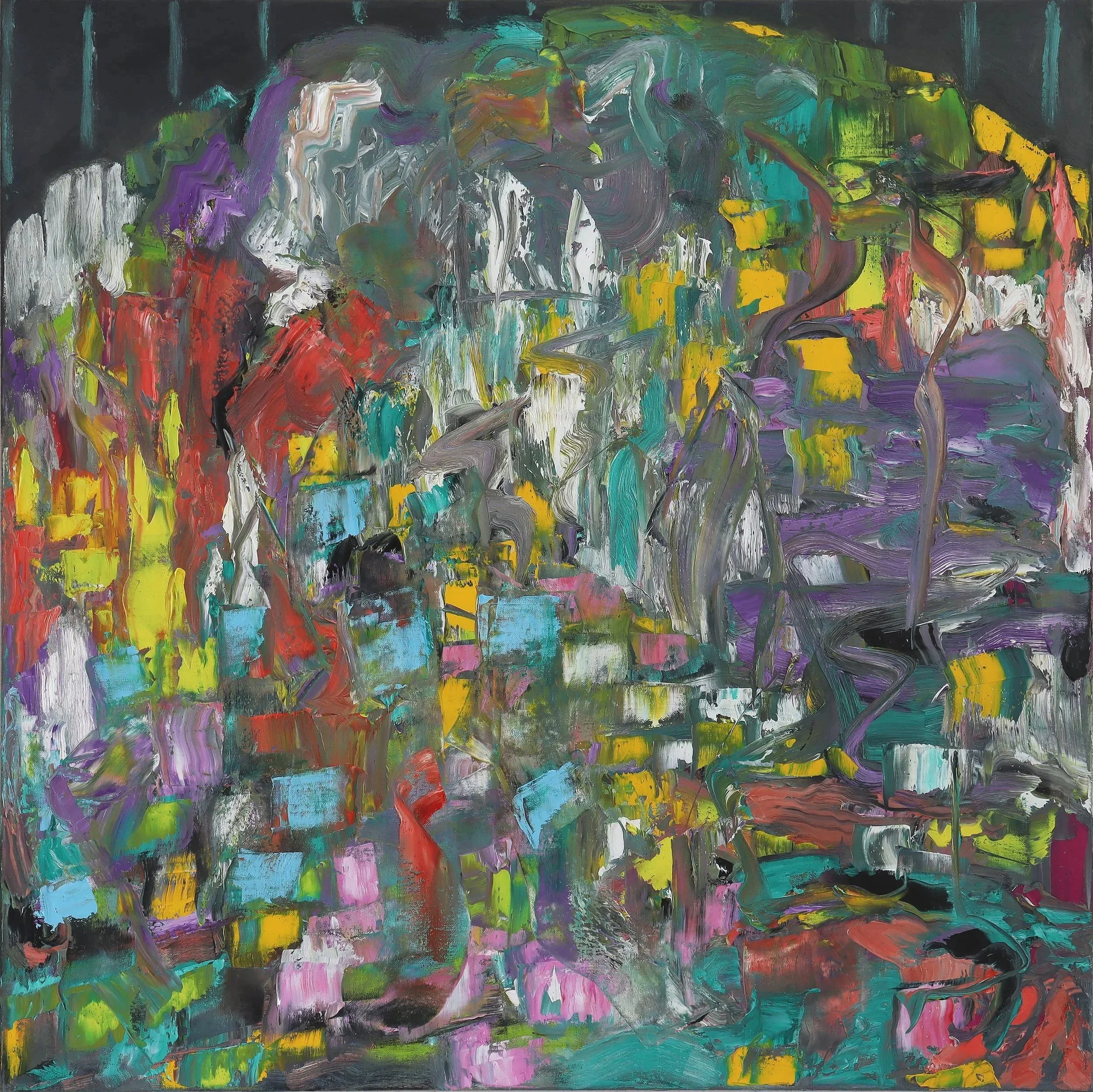  Heap 2  (dezember25f) 100 x 100 cm; Öl auf Leinwand