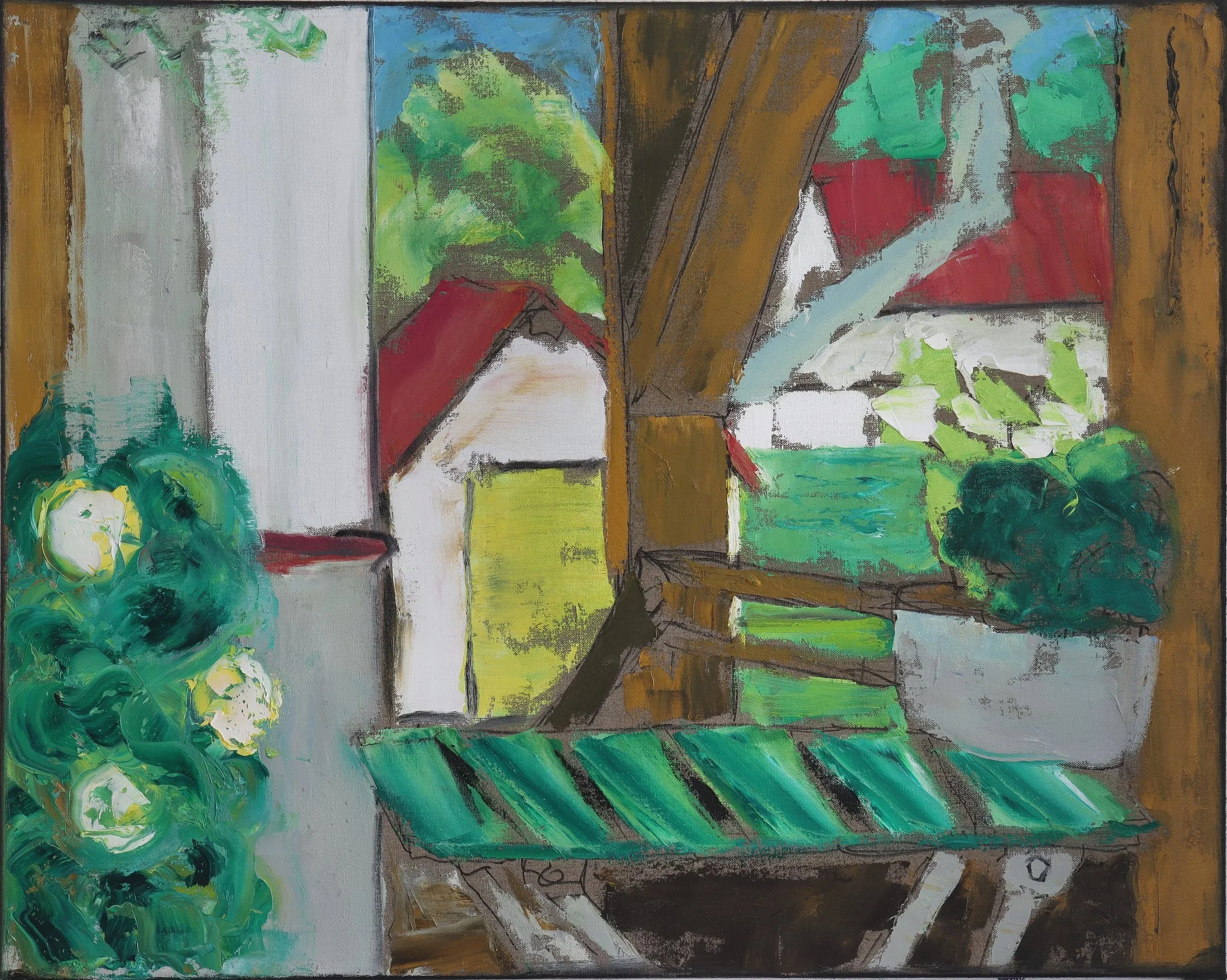  Balcony at Dießen  (mai26n) 80 x 100 cm; Öl auf Leinwand