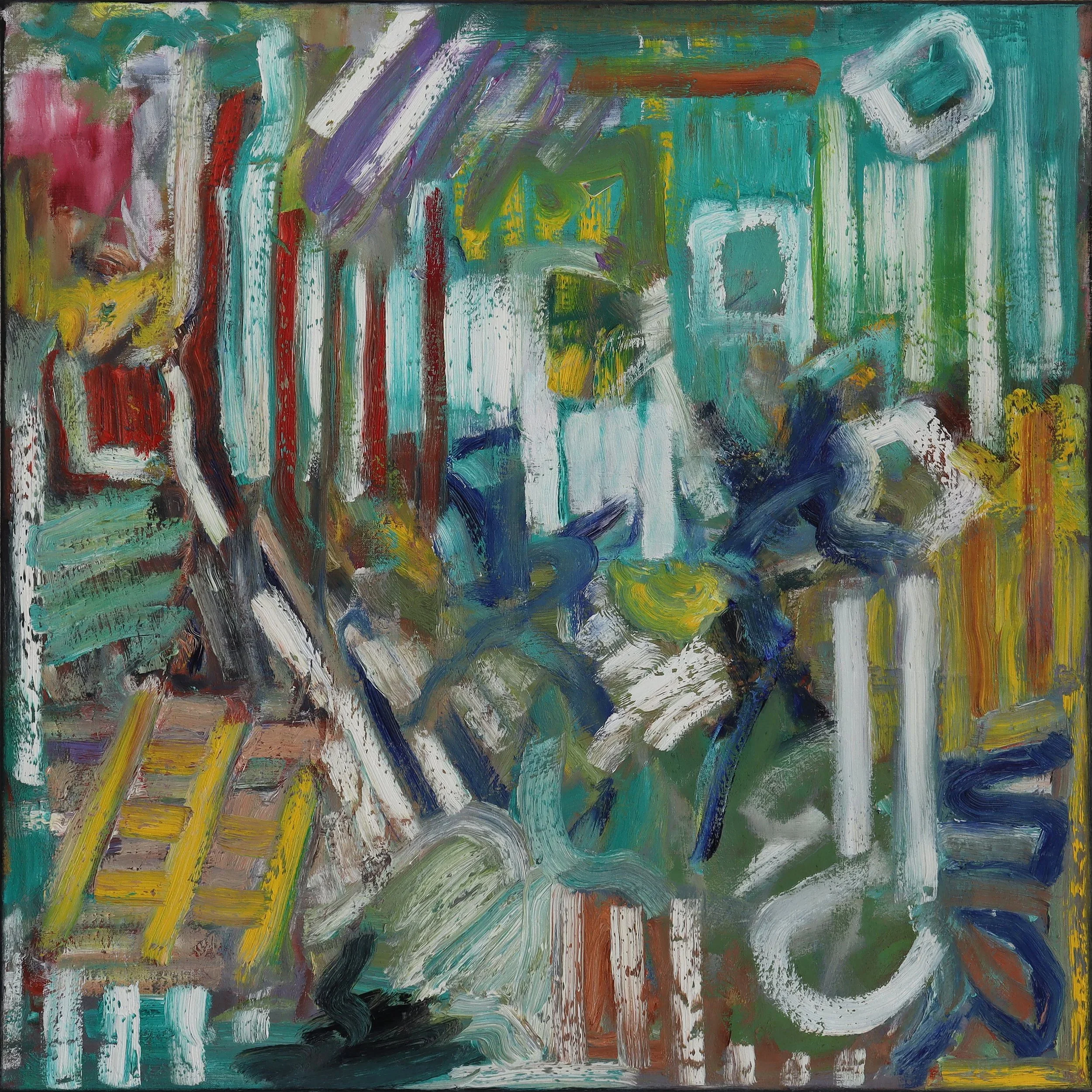  Nights  (juli26d) 100 x 100 cm; Öl auf Leinwand