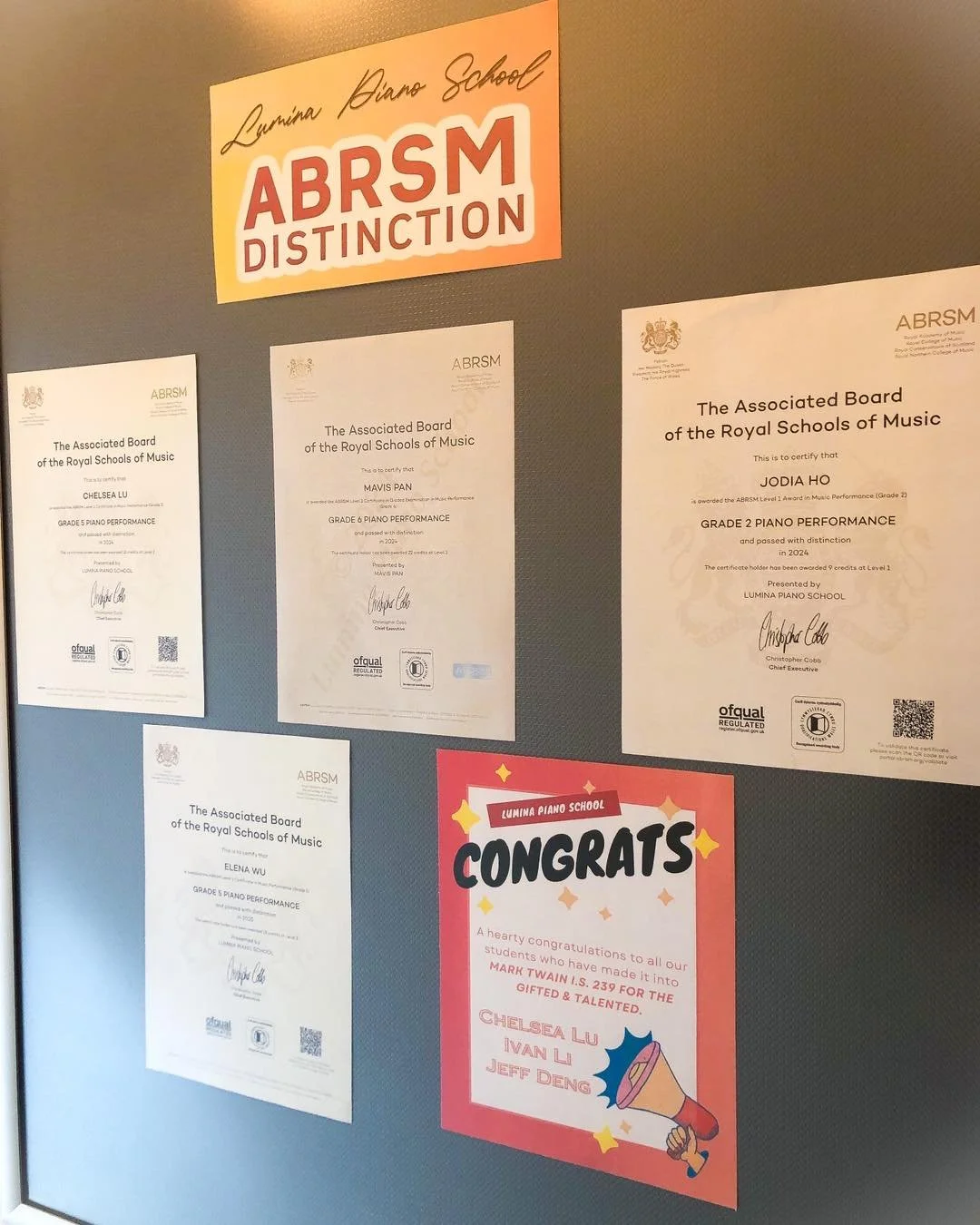 So proud of our students who have earned the highest category &ldquo;distinction&rdquo; on their ABRSM piano examinations!! 👏👏 So far, every Lumina student who has taken the exam has earned either distinction or merit! 🌟 

#luminapianoschool #abrs