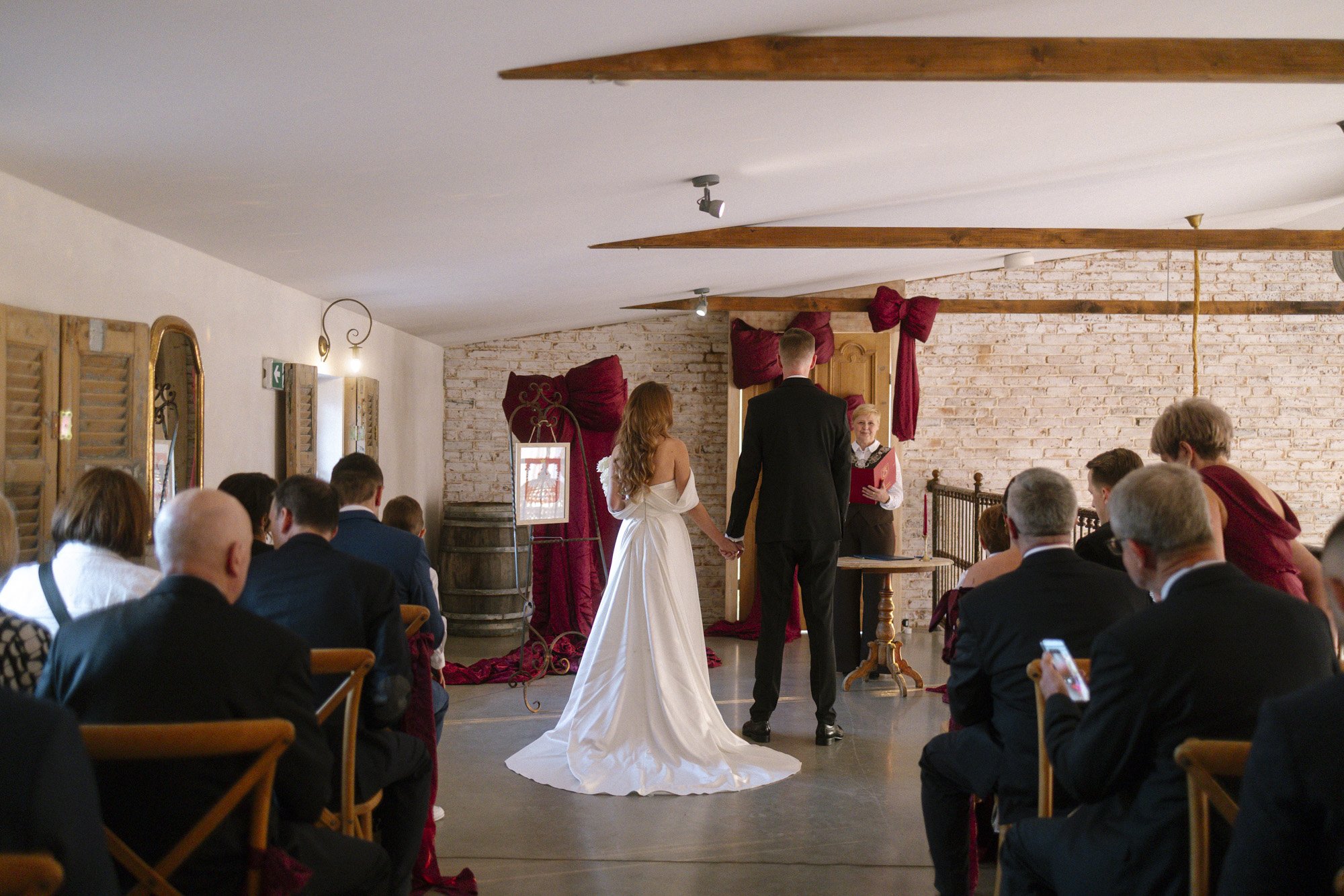 groom and bride during wedding ceremony at villa love venue