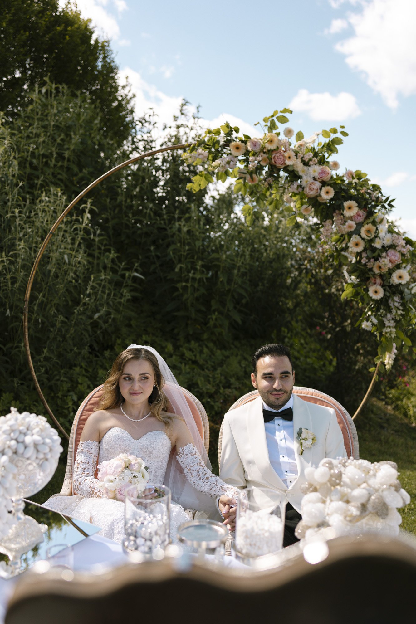 bride and groom during the wedding ceremony at fernblick austria