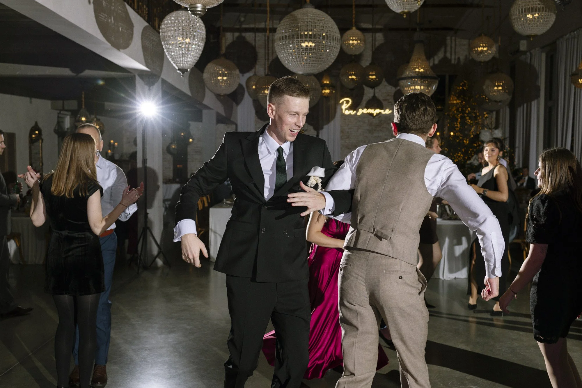 reception during destination wedding at villa love in poland