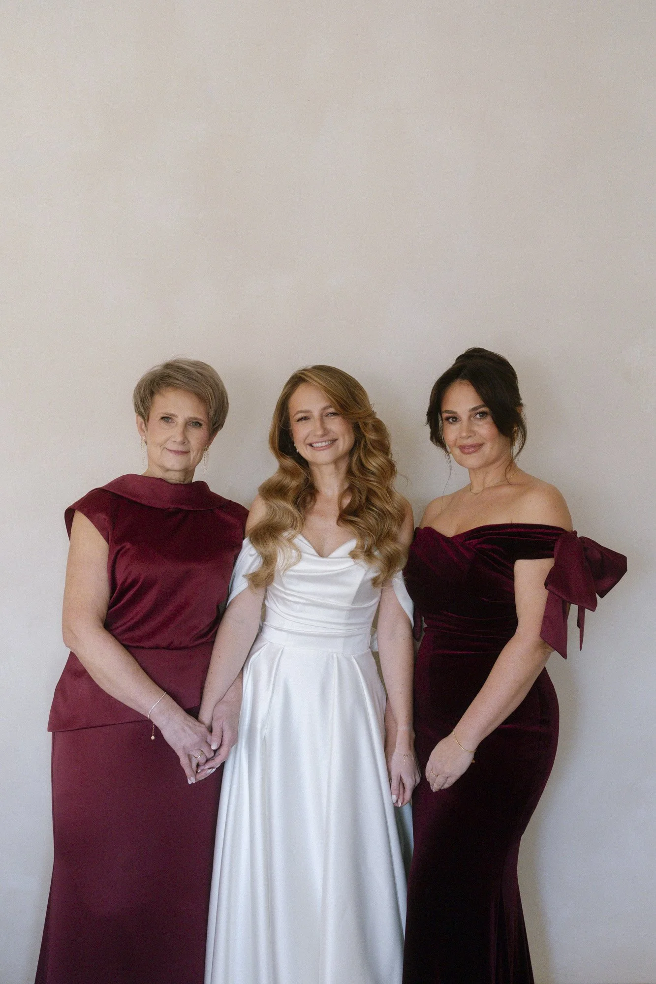 family shot during the wedding at villa love