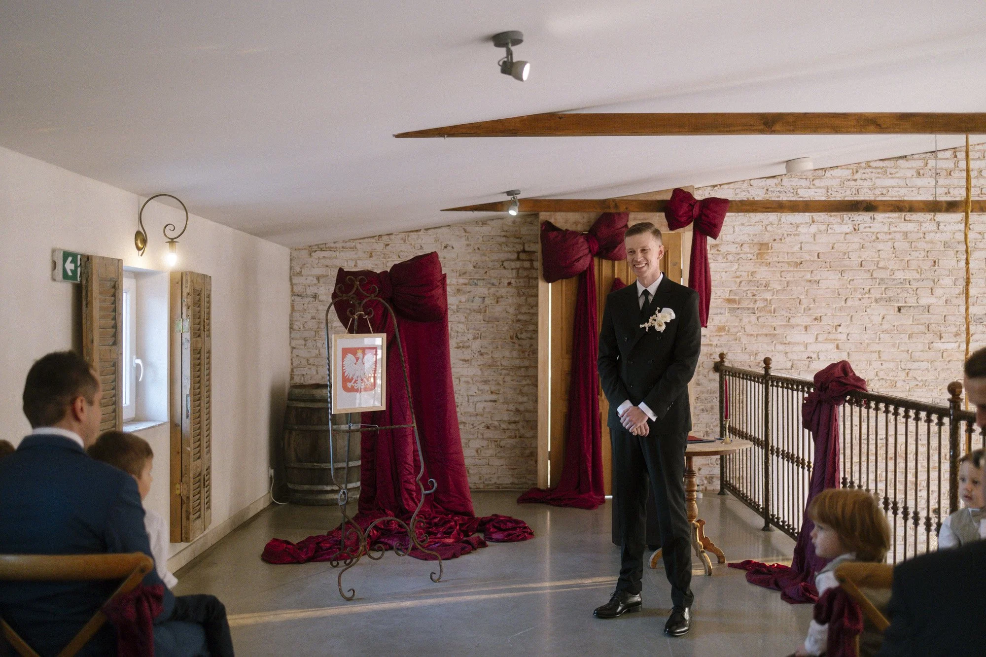 groom during ceremony at villa love wedding
