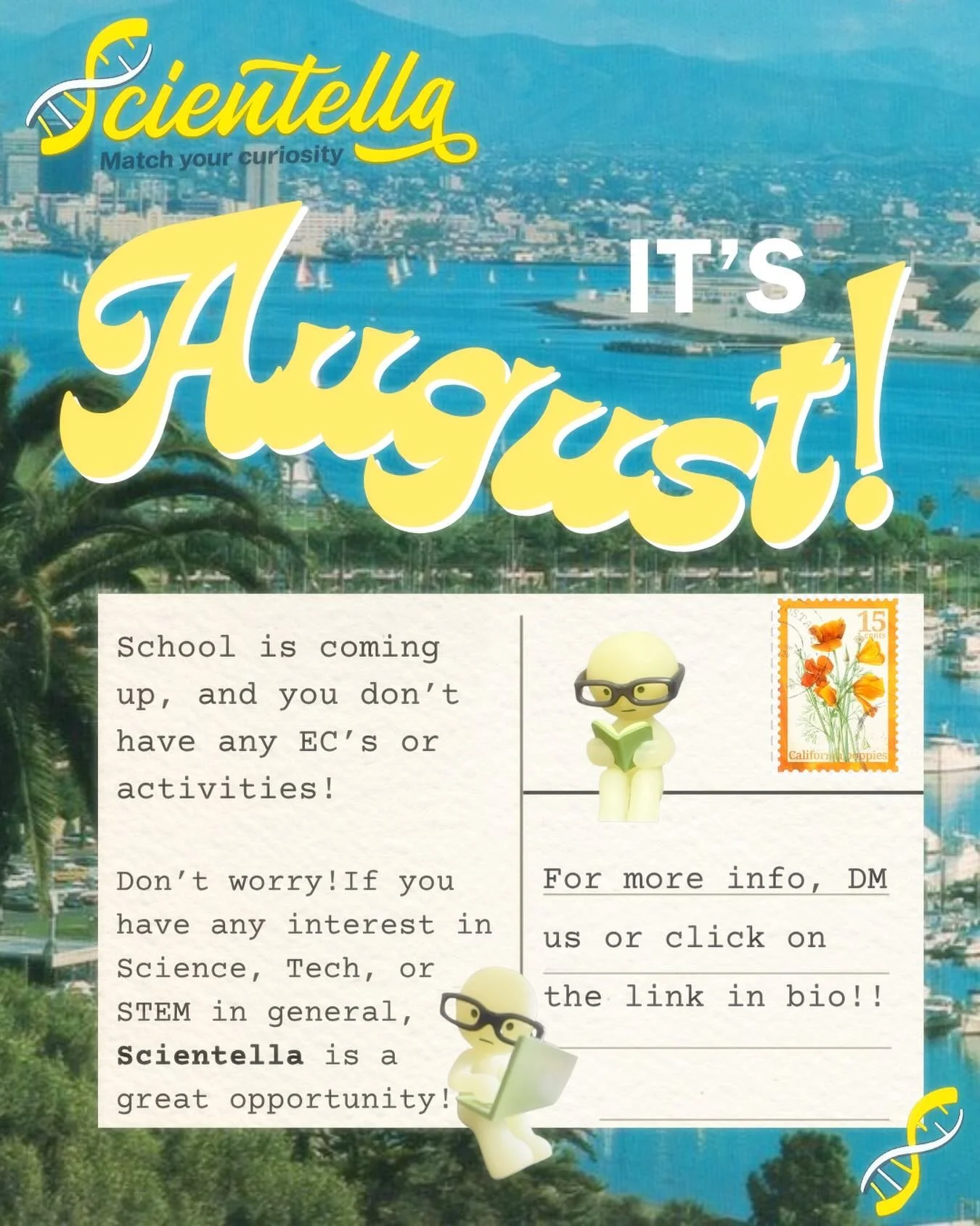 School&rsquo;s starting soon, and you&rsquo;re looking for extracurriculars to participate in?

Join Scientella!!! It&rsquo;s another way to level up your college app through the love of STEM. 💻🧬🔬

💌 DM for more info or click the 🔗link in bio!