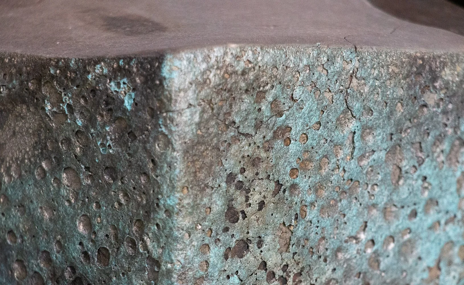 "Copper Doorway (detail)", raku, 2023