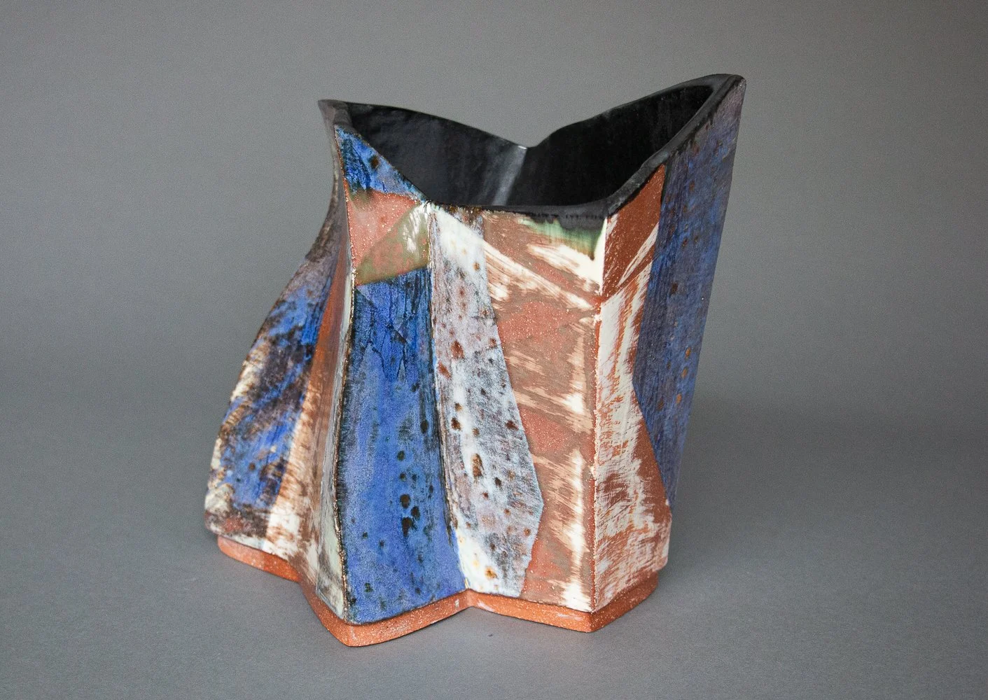 "Intersections", earthenware, 9.5 x 9.5 x 7.5", 2023