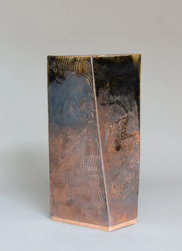 "Psychedelic Slab Vase," stoneware, 12.5 x 5 x 5.5", 2022 