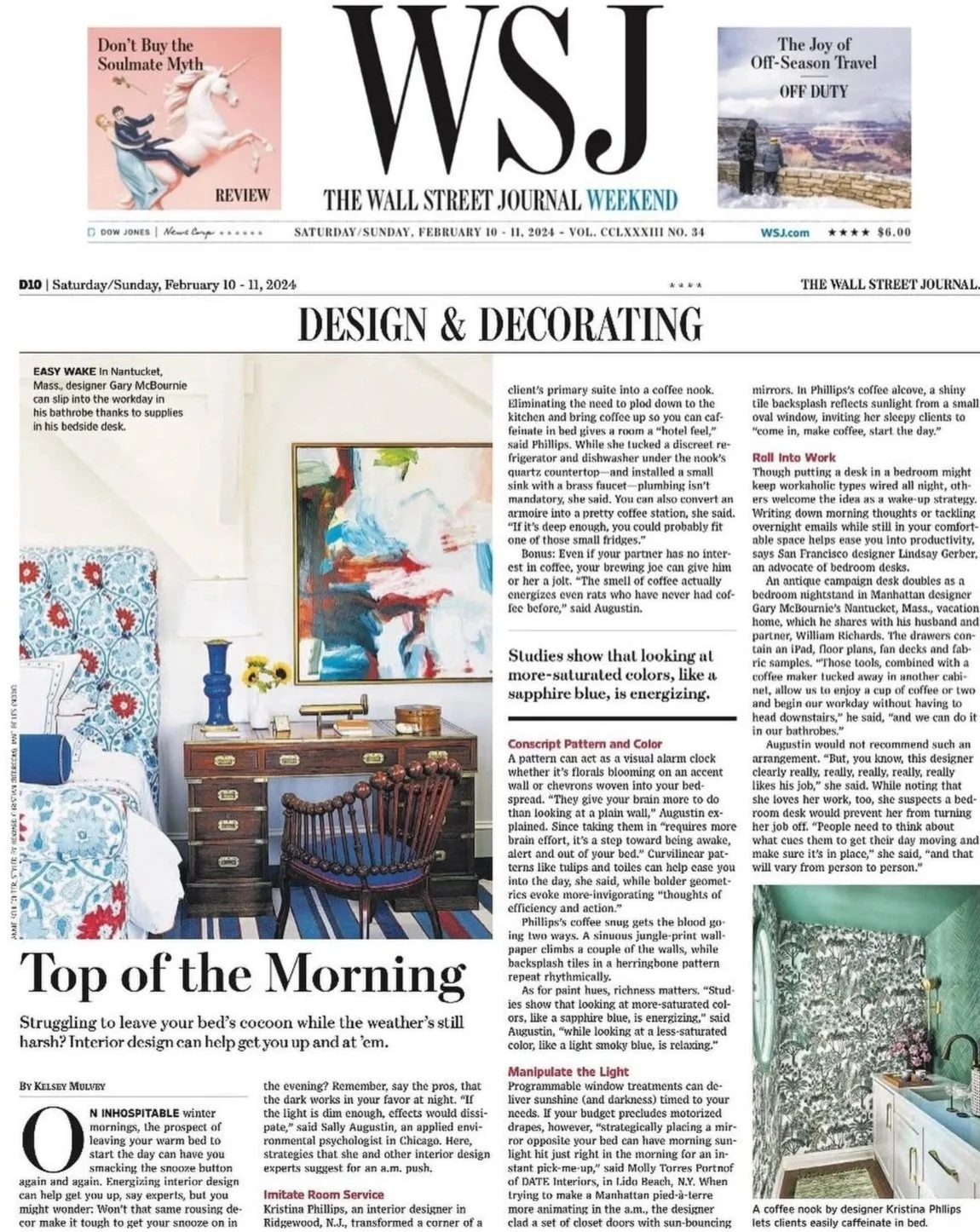 kristina phillips interior design in wall street journal