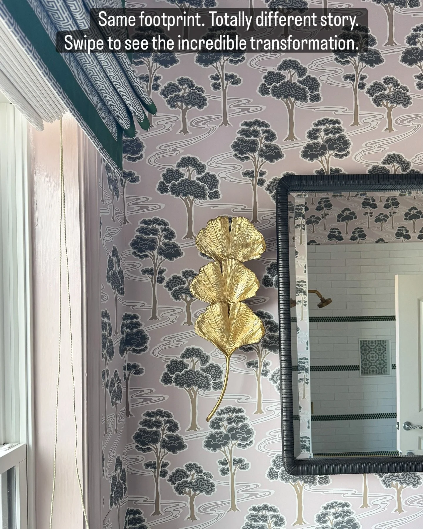 Check out this guest bathroom transformation 〰️ swipe to see the before. What started as dark, dated and a little dreary is now a lovely, light-filled loo with fresh tile, a lacquered vanity, and fixtures that actually sparkle. Proof that even the sm