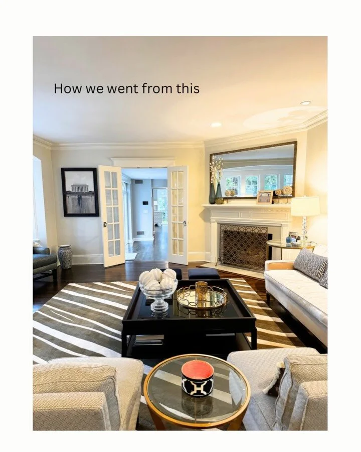 The best rooms are never the result of a single decision. They evolve through thoughtful layers that give a space depth, warmth, and soul.

Here, pale blue grasscloth wraps the walls in quiet texture (notice the trim color) while a custom Oushak rug 