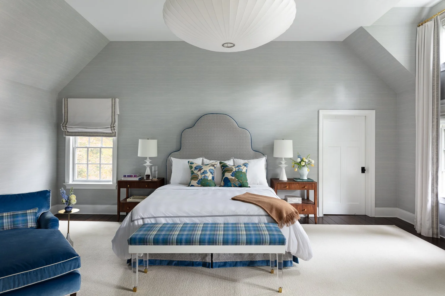 15 Navy Blue and Grey Bedroom Ideas | Rugs Direct, image size:1500x1000