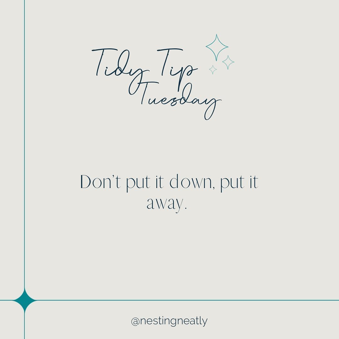 Today&rsquo;s Tidy Tip Tuesday ✨is probably the number one way I keep my house neat. I may not always have time to clean every space the way I want to but using this rule on a daily basis, I&rsquo;m able to keep my house clutter free and tidy. Basica