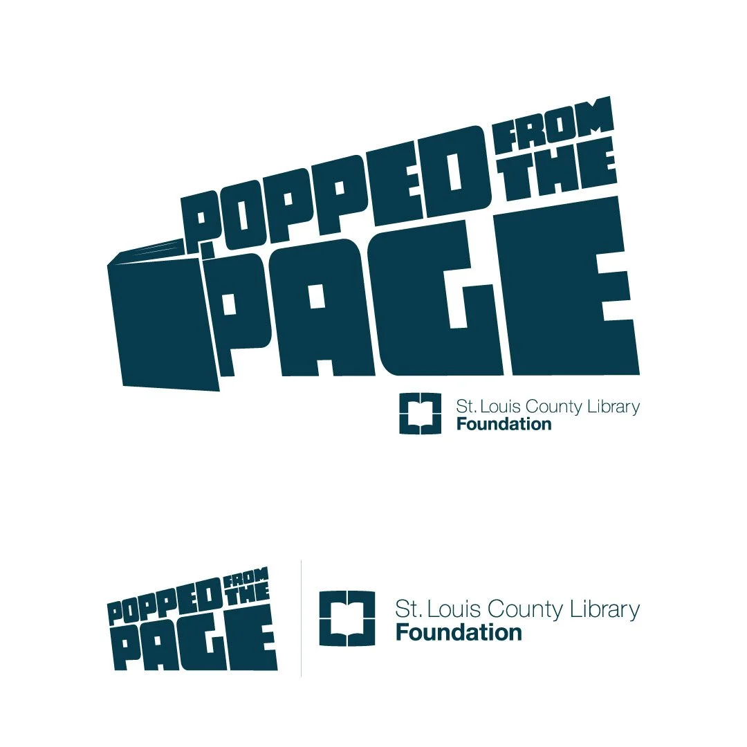The chosen logo was one that was versatile and bold. It's shape taken from a spotlight from a movie projector, with the words "popping" from the book to the left hand side. For smaller applications, the book is removed to maintain legibility, keeping