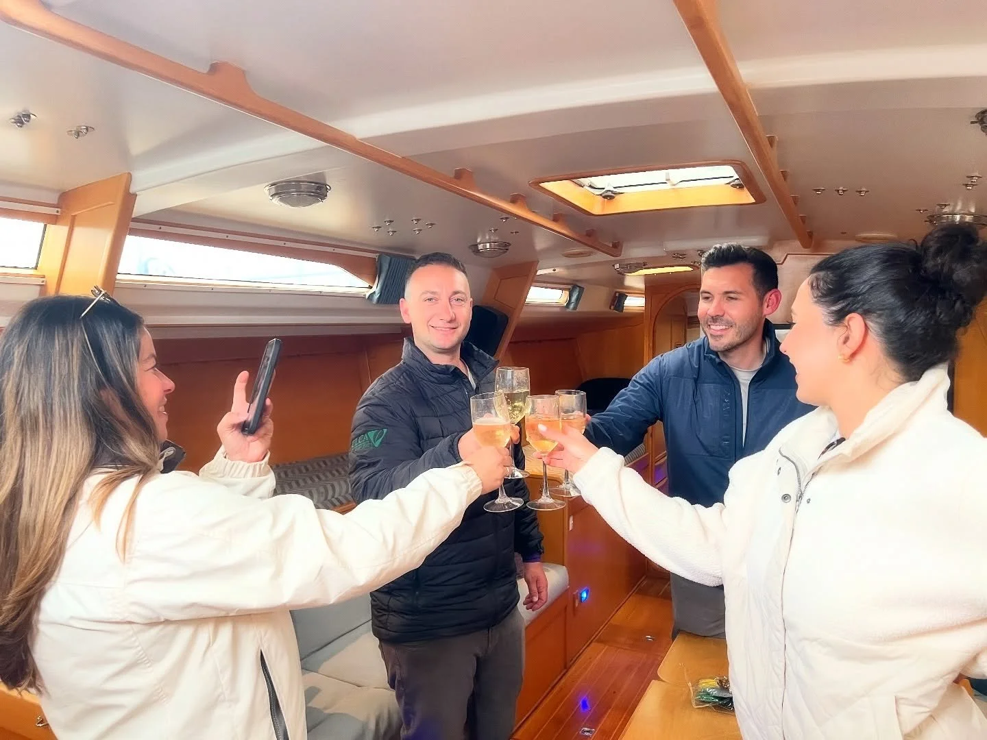 Our guests enjoying themselves last night as they celebrate 🥂an engagement 💍 and a birthday 🎂 before heading out for a sunset sail 🌅⛵️
Book your celebration with us today! 🔗 in bio #sailingcharter
.
.
.
.
.
#montereybay #celebrate #privatetour #
