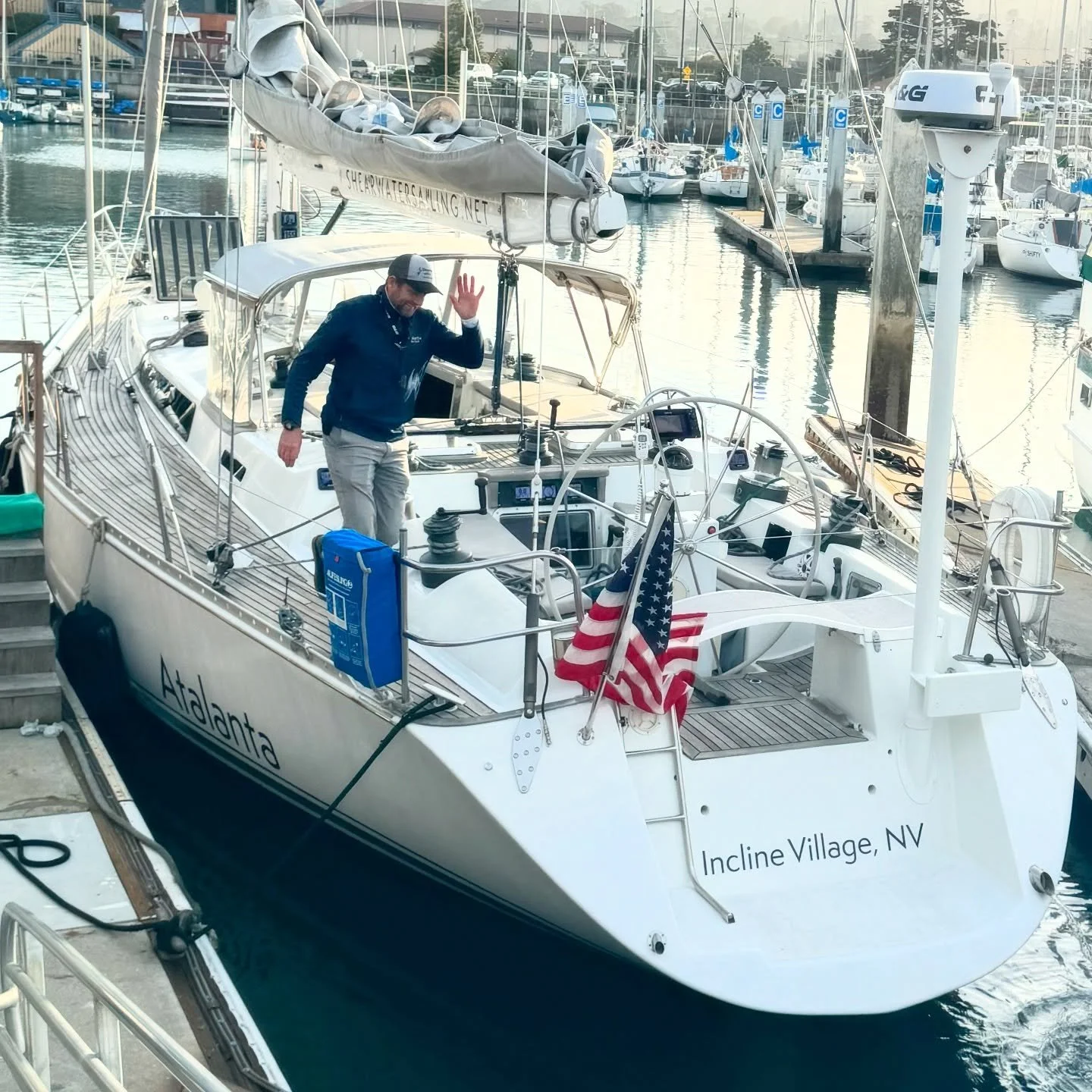 Step on board Atalanta with Captain Kevin for Monterey Bay and coastal sailing adventures. #sailingcharters 
.
.
.
.
#shearwatersailing #sailing #monterey #learntosail #sailingyacht @montereycountyhospitality